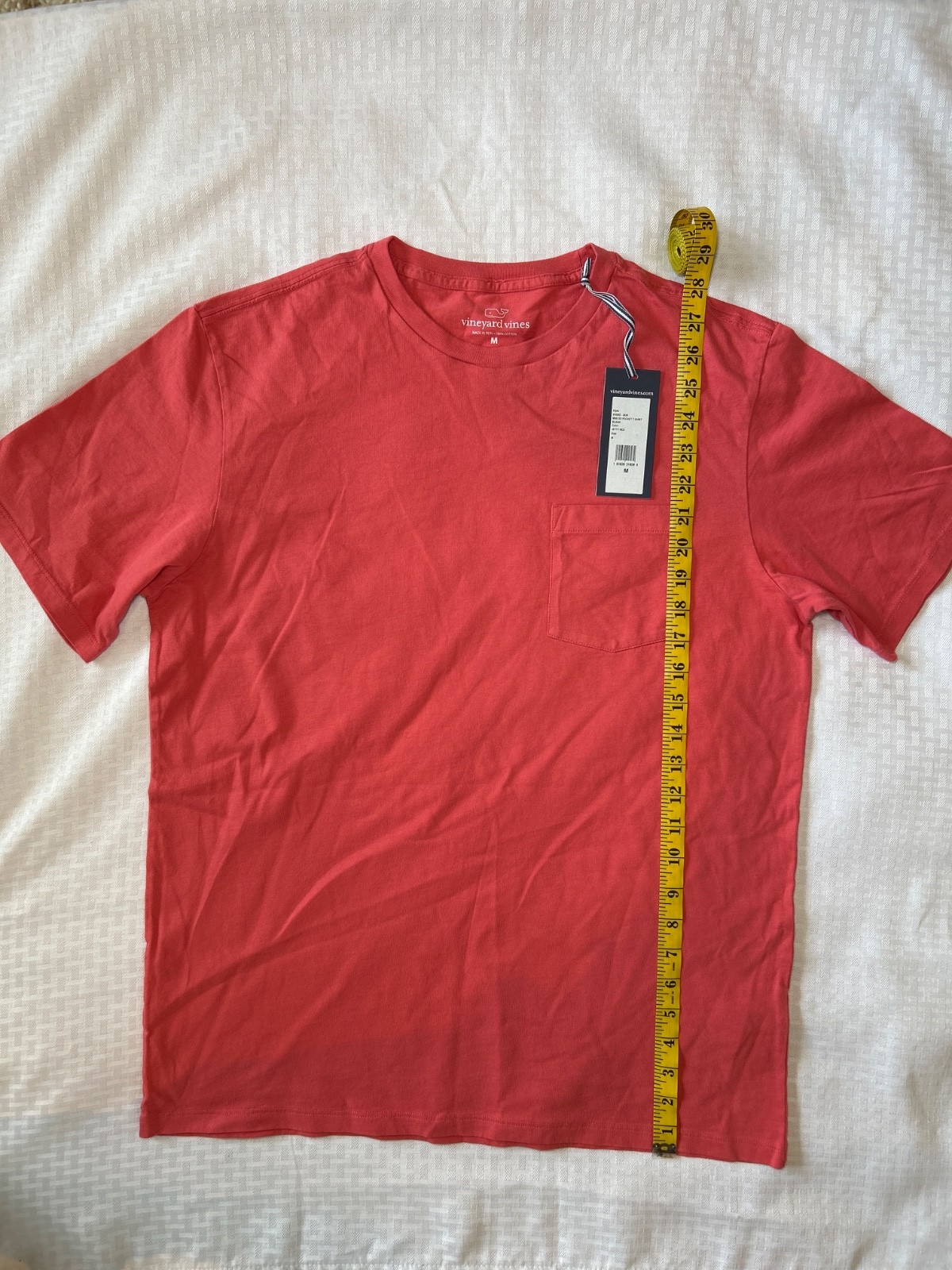 Vineyard Vines Men’s Jetty Red T-Shirt w/Pocket Sz Med New w/tag Free Shipping!