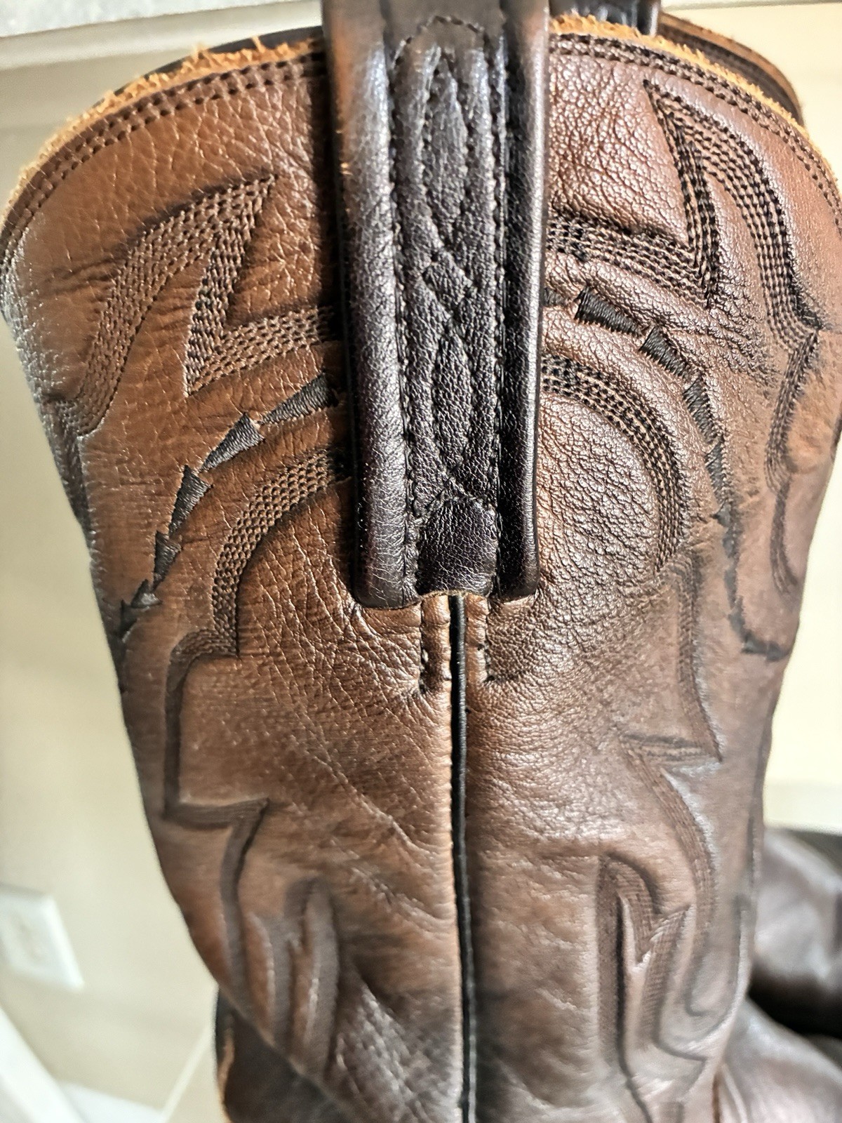 Lucchese Cowboy Boots 2000 Lone Star Calfskin Men’s 11 B T3099R4 Walnut Brown