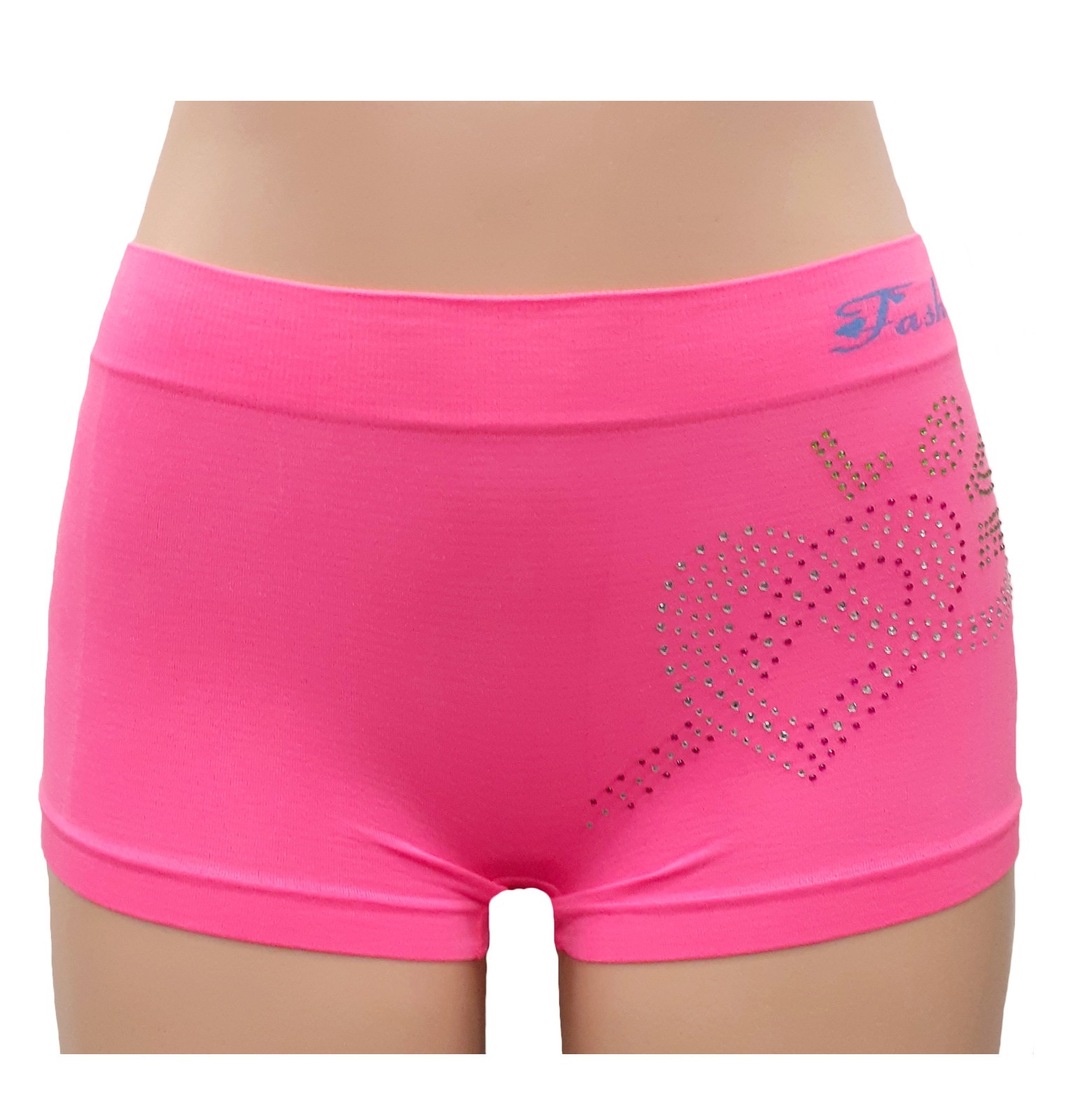 6 pk boyshorts Panties SEAMLESS Boxer Shorts rhinestone undewear Bright Colors