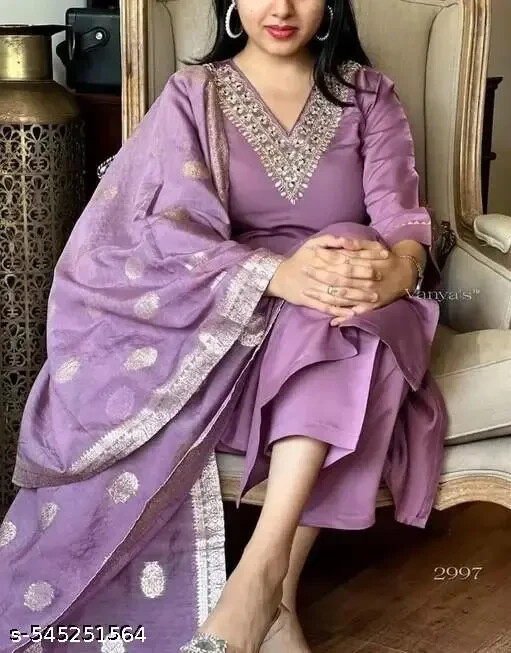 Bollywood Pakistani Kurta Pant Dupatta Set Designer Women Salwar Kameez Kurti