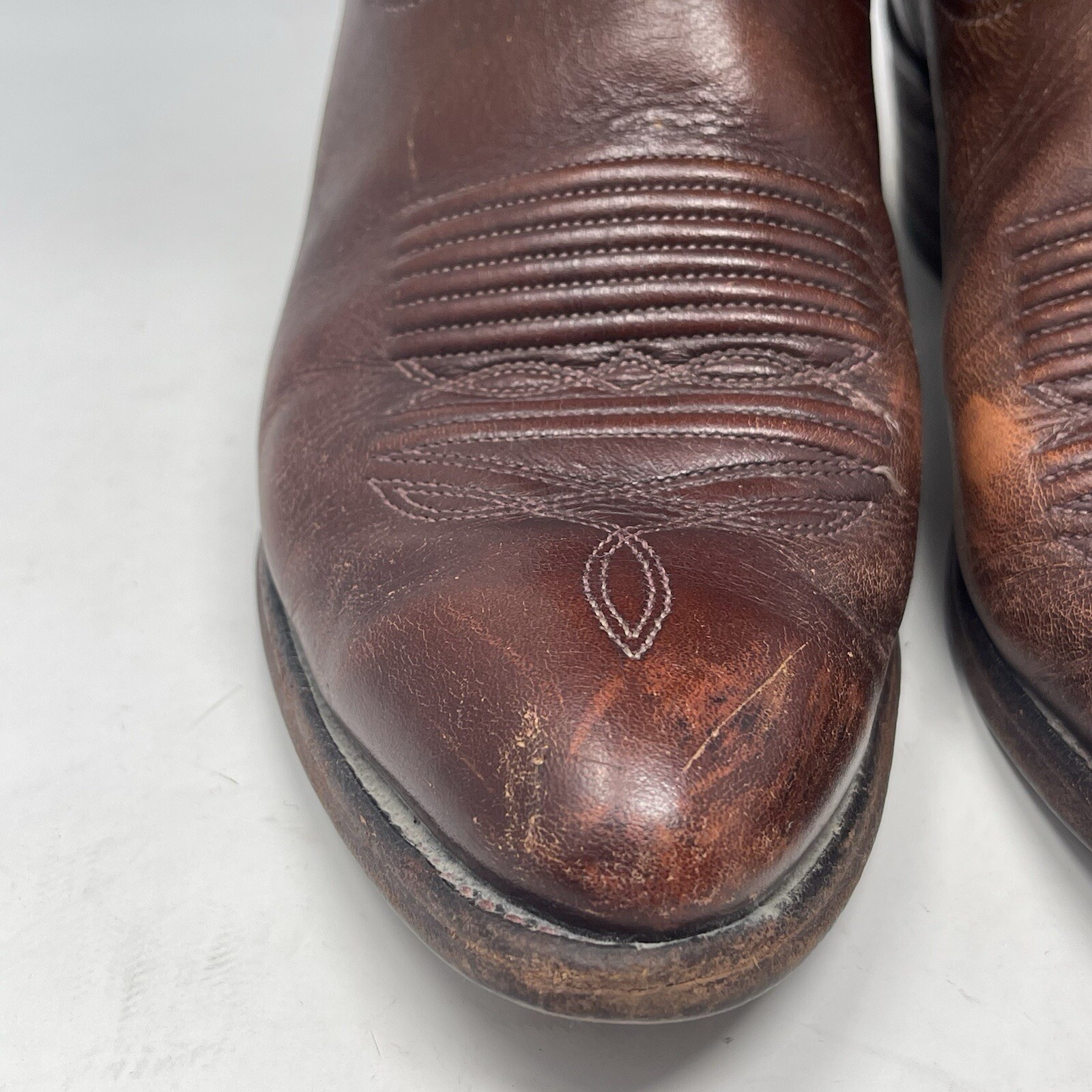 J Chisholm Cowboy Western Boots Style 911 Mens 9 D Brown Leather Handcrafted