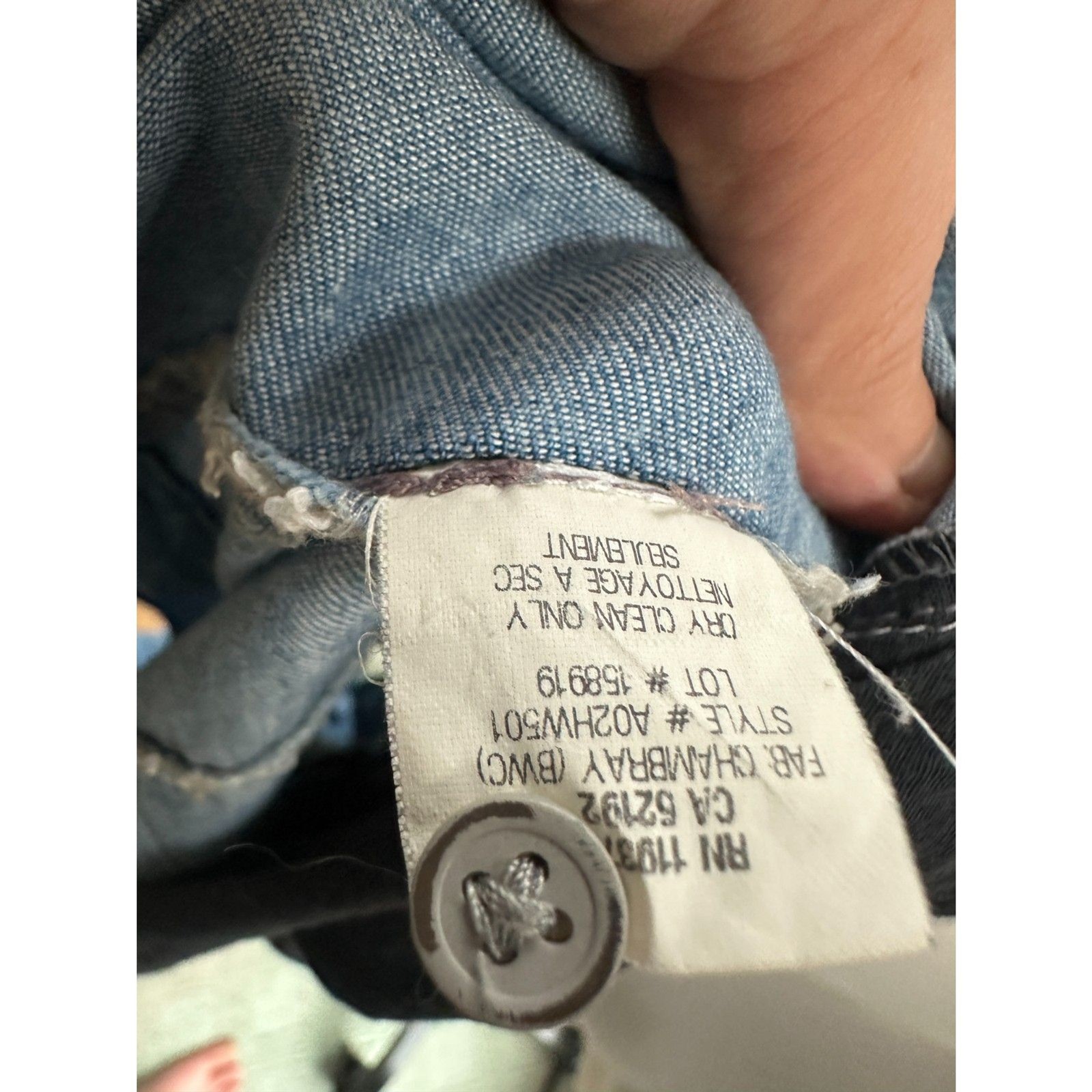 Helmut Lang New York Era Chambray Denim Mixed Media Top Sz M Made USA 2002