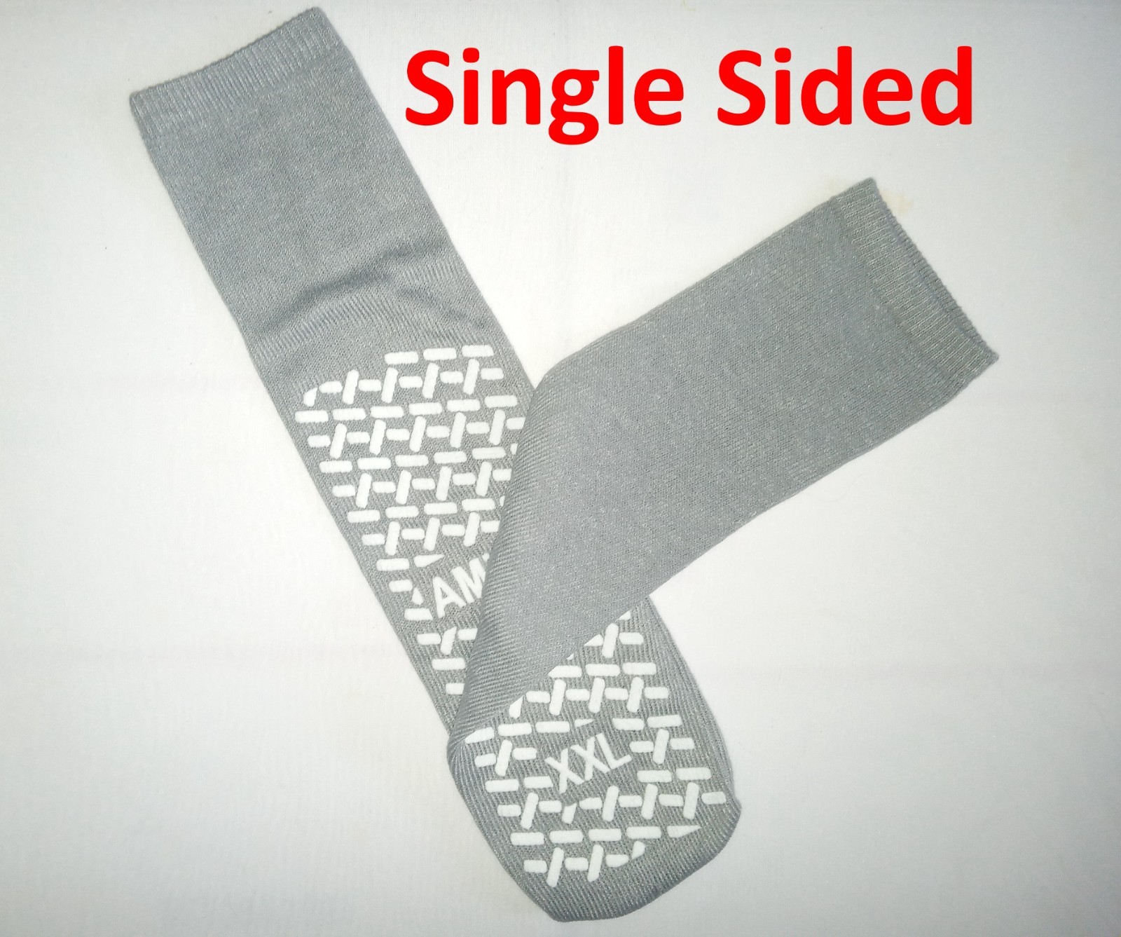 5 Pairs McKesson Gray XXL Non Skid Hospital Travel Slipper Socks Above Ankle