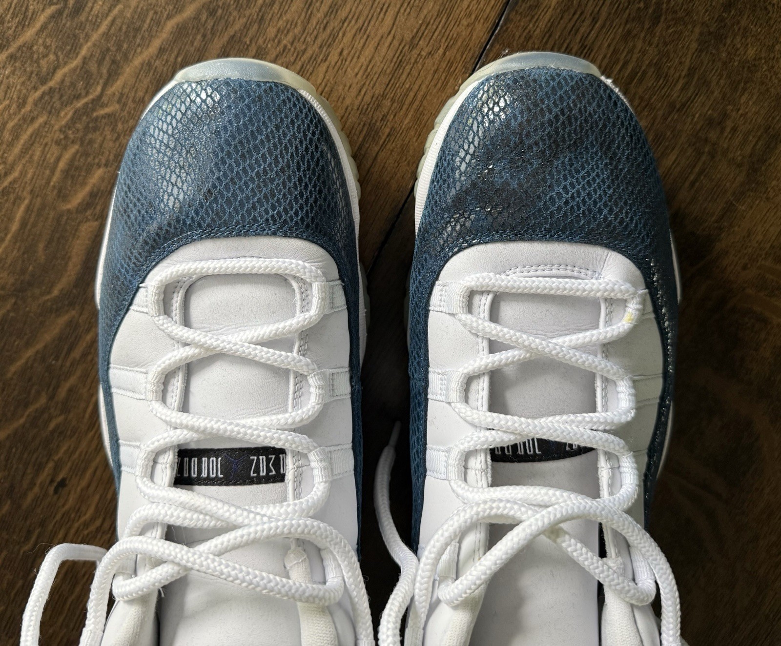 Air Jordan Retro 11 XI Low White Navy Snakeskin 2018 Basketball Shoes Mens 13 US