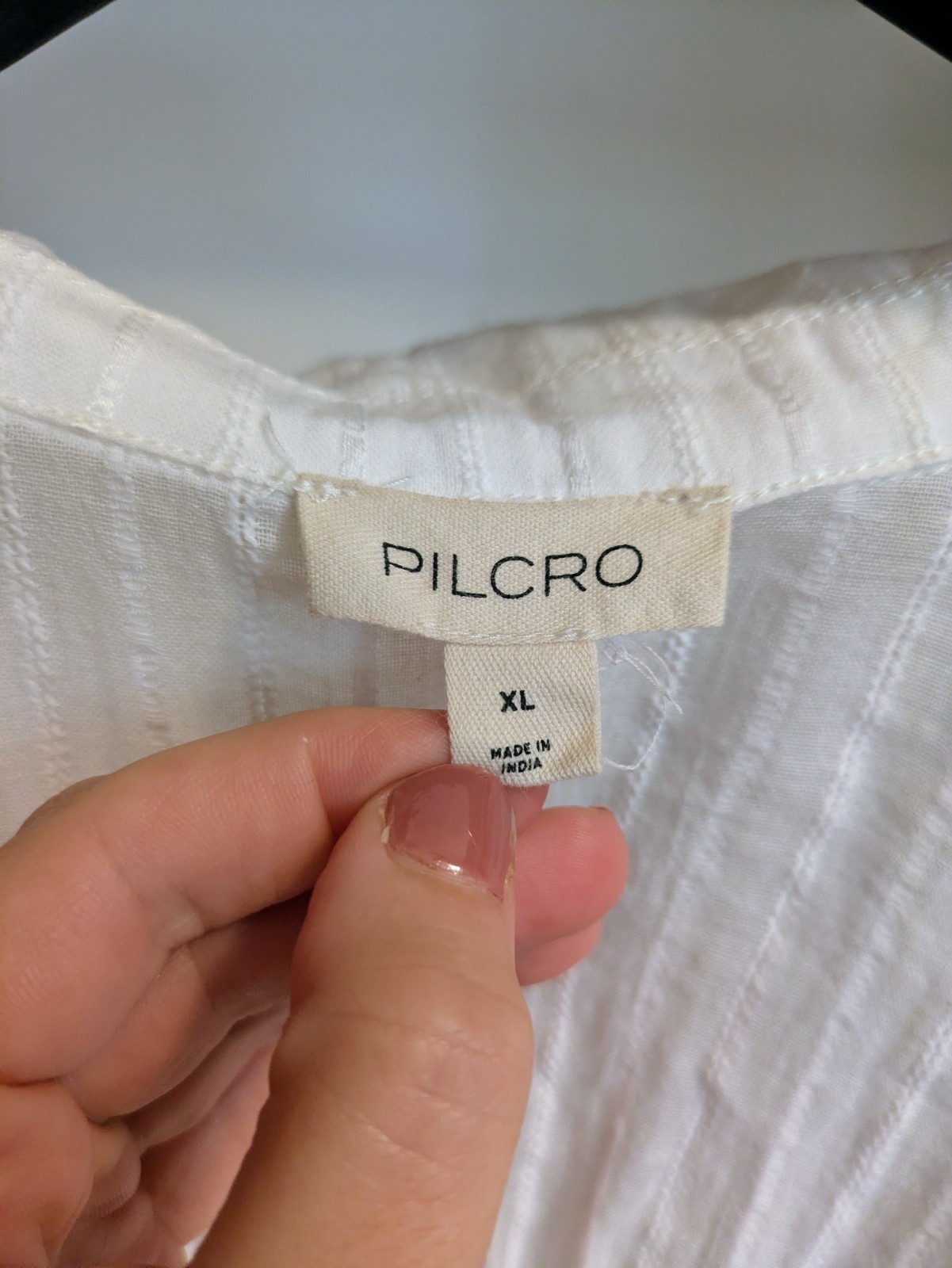 Pilcro White Solid Woven Wrap V-Neck Long Sleeve Tie Blouse Size XL