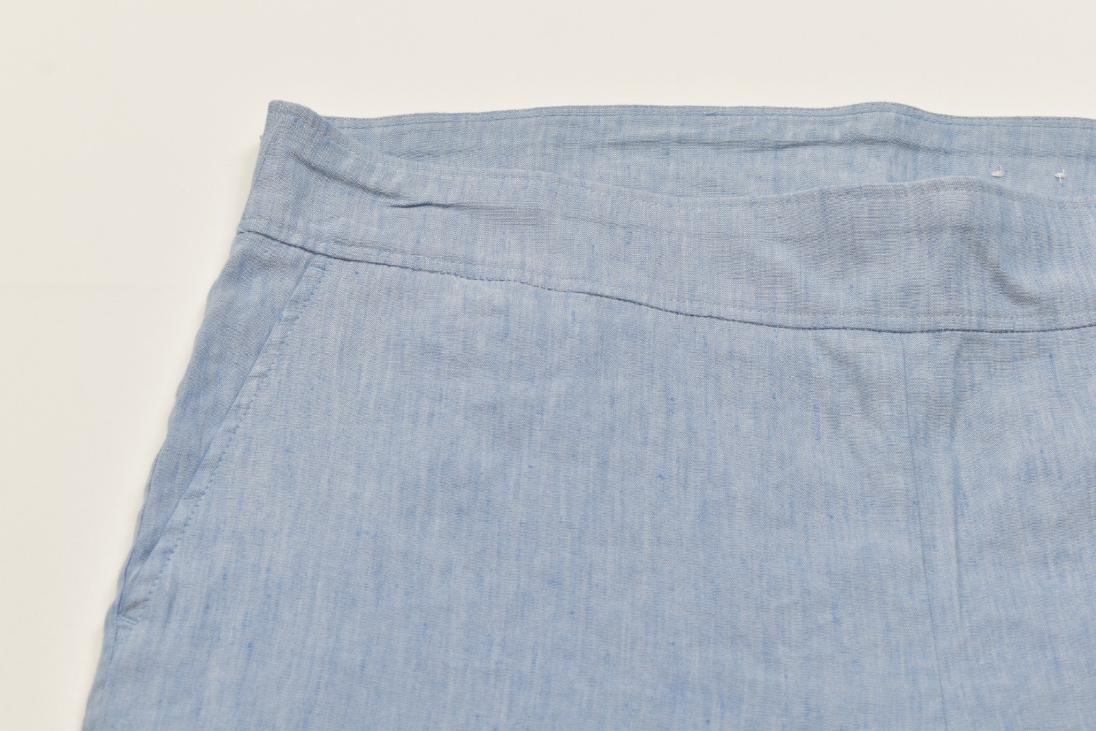 Chico’ s Women’s Pull On Linen Blend Straight Crop Pants Blue Size 3.5 (18)