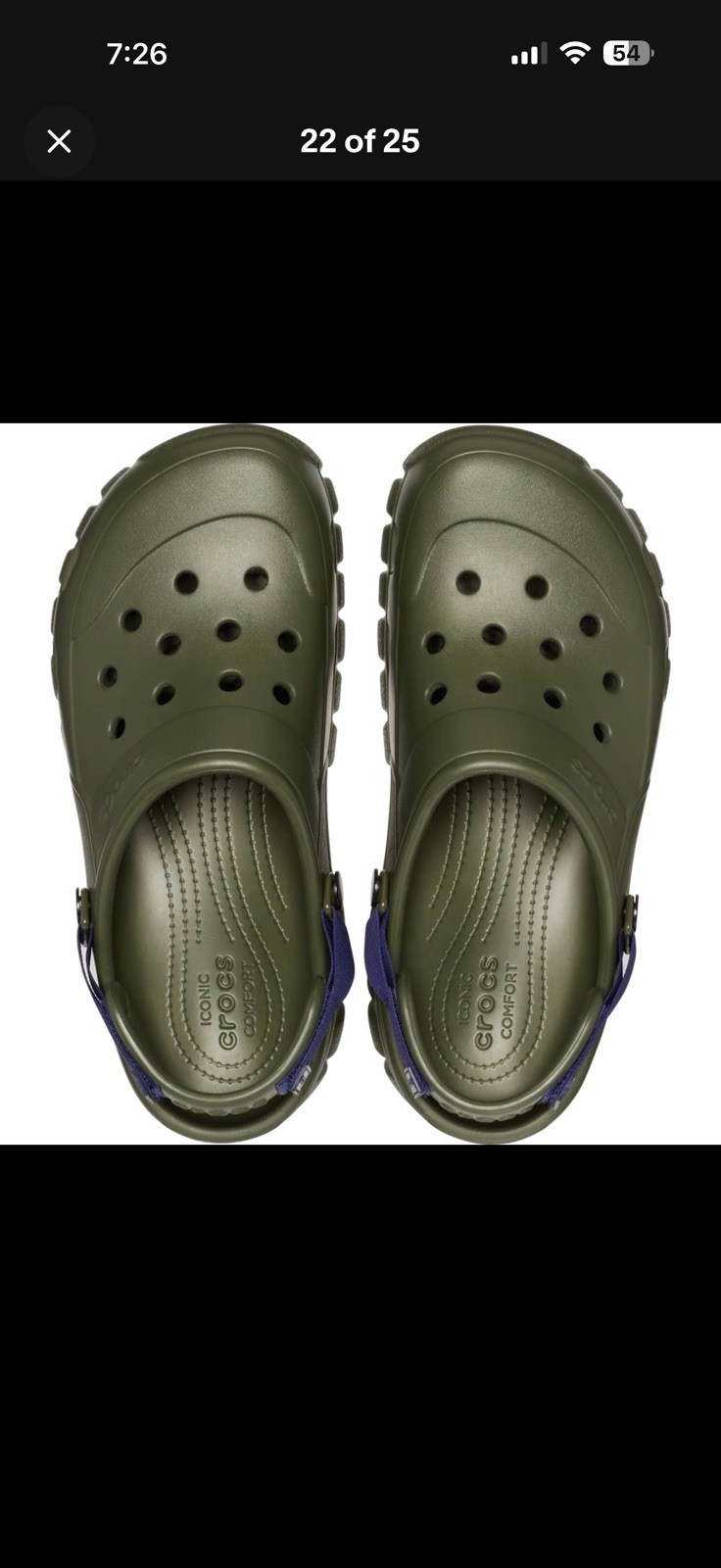 New Crocs Offroad Sport Clog Adjustable Heel Strap, Rugged Lug Sole Sz M9/wmn11
