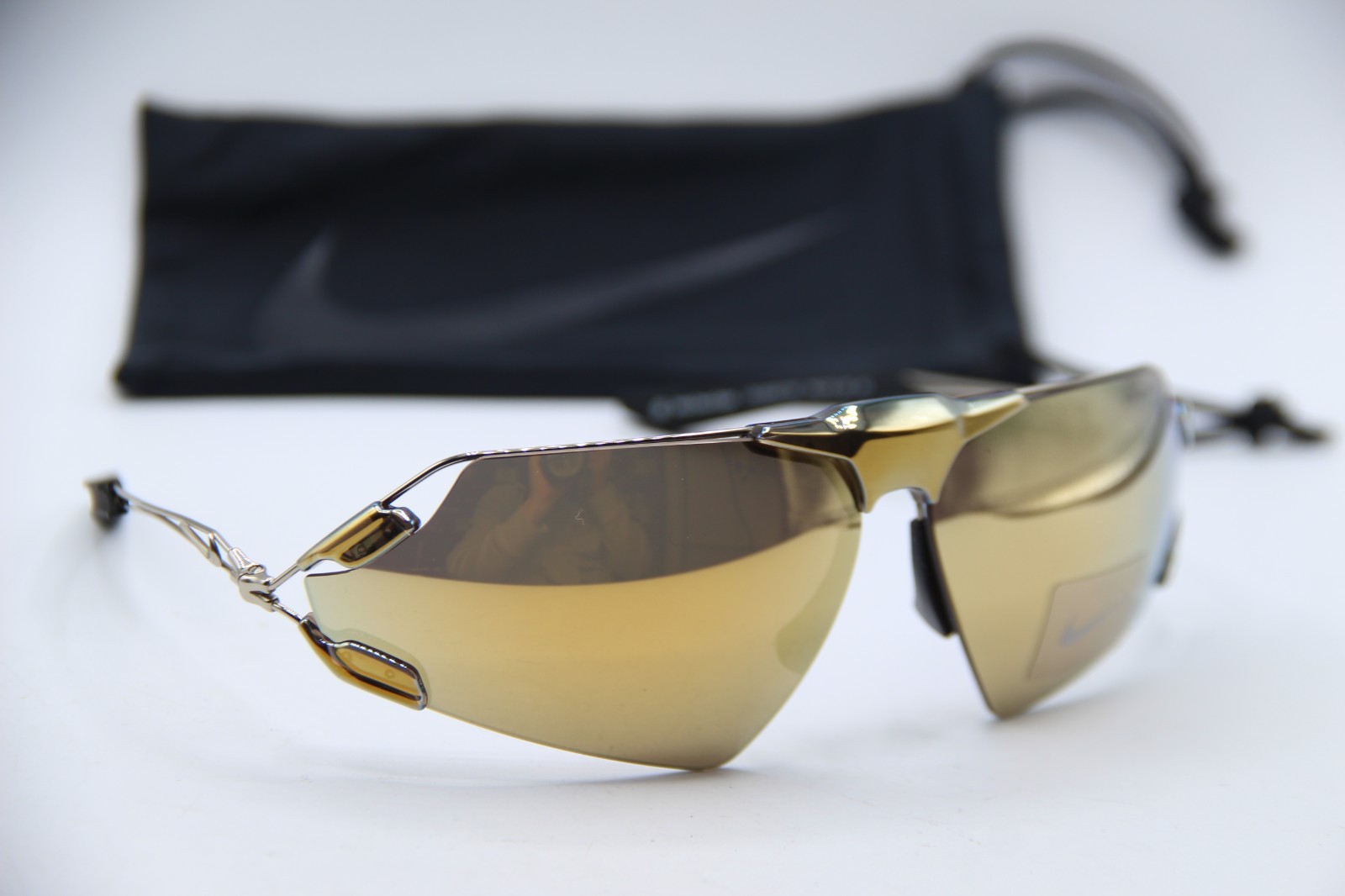 NEW NIKE ZEUS EDGE EV 24030 700 GOLD MIRRORED AUTHENTIC FRAMES SUNGLASSES 76-15