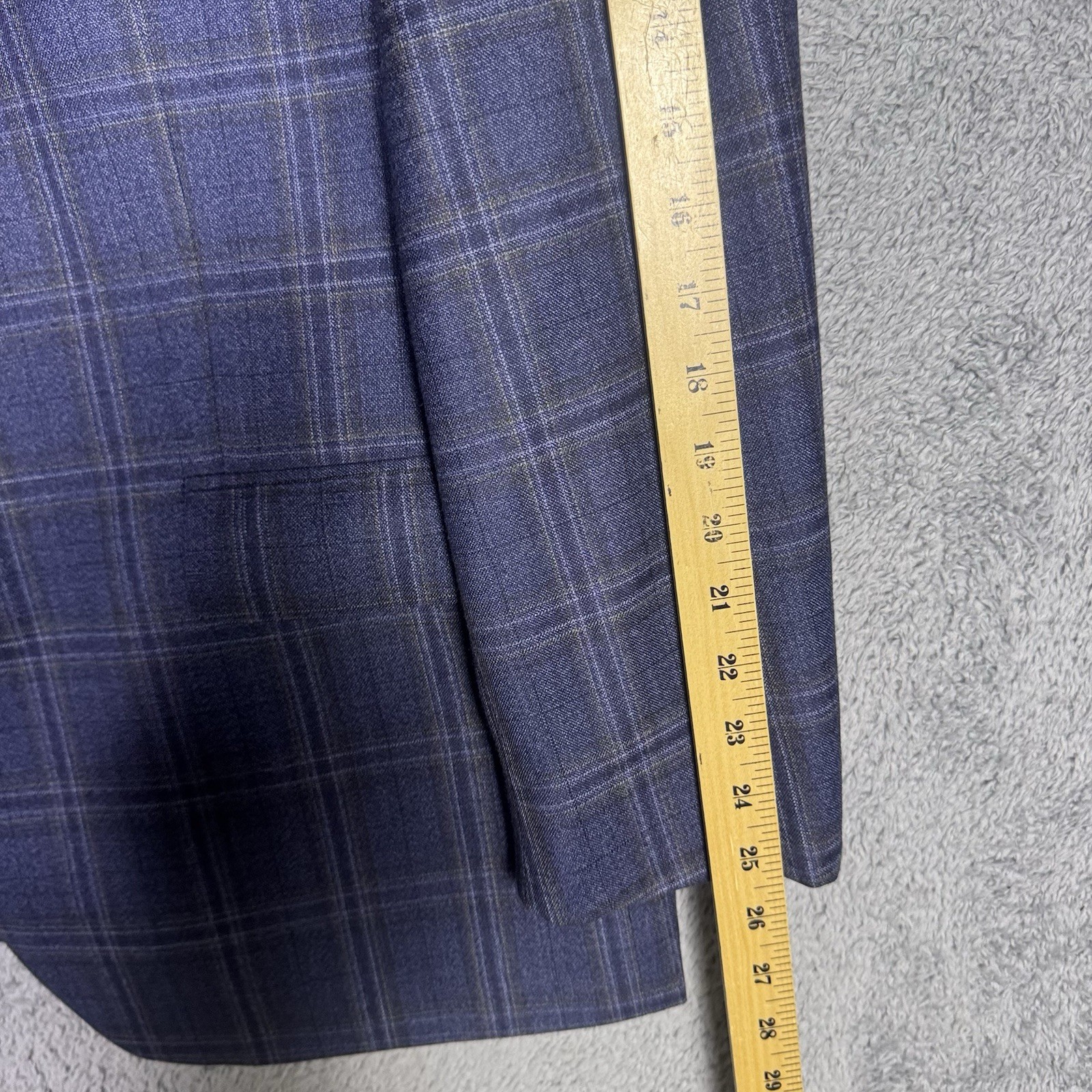 Hart Schaffner Marx Blazer Mens 46L Guabello Sobrius Wool Windowpane Sport Coat