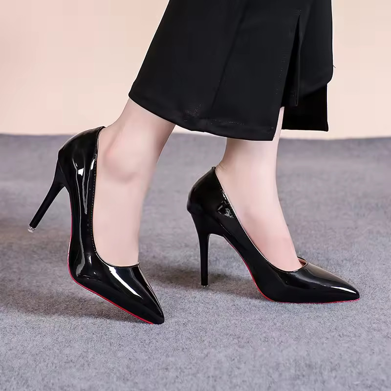 Sexy Red Bottom Women High Heels Classic Ladies Pumps Autumn Leather Dress Heel
