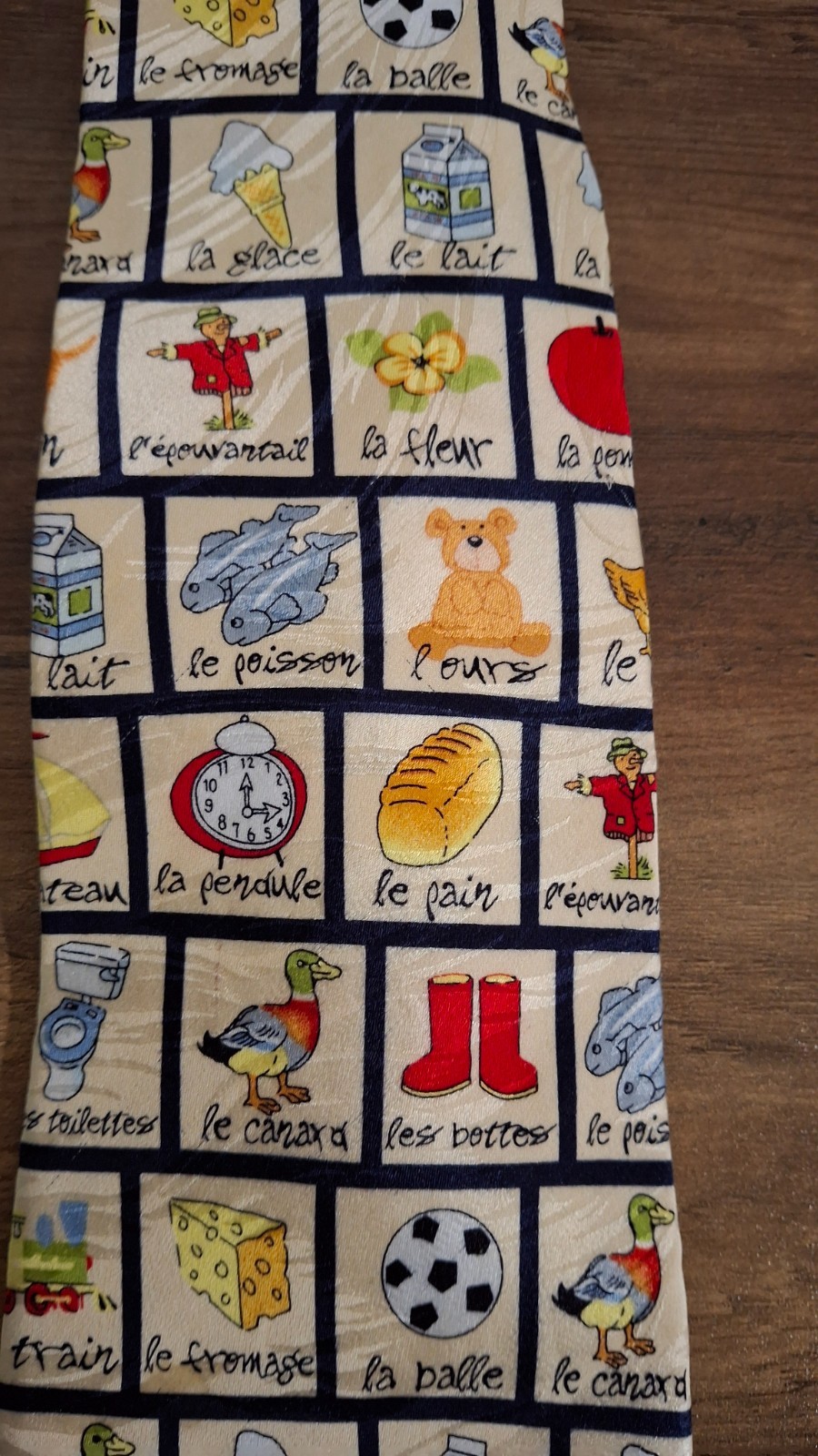 New Museum Artifacts Silk Mens Necktie French Vocabulary School Teacher