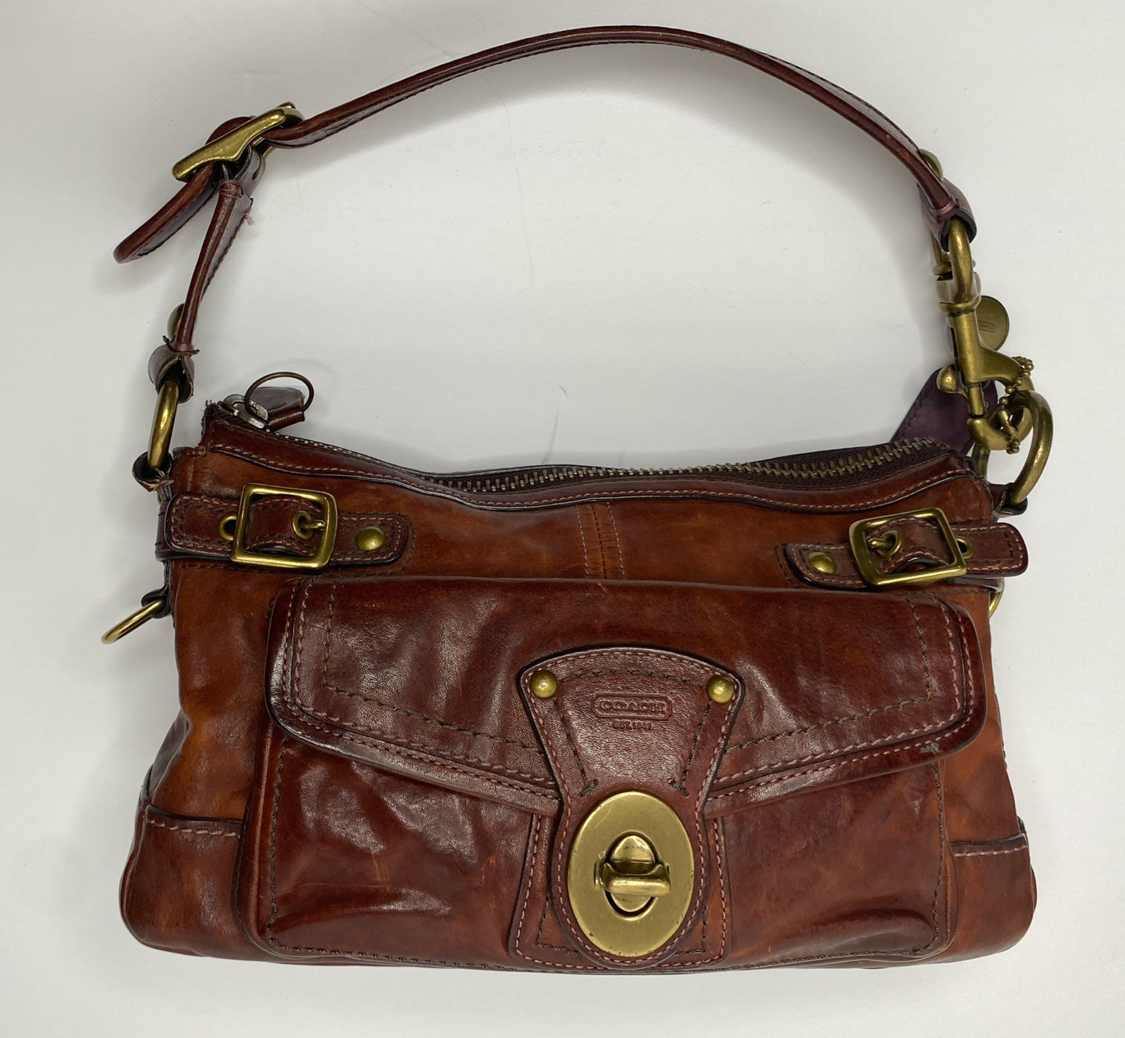Coach Legacy 65th Anniversary #11127 Brown Leather Shoulder Bag Brass Vtg READ
