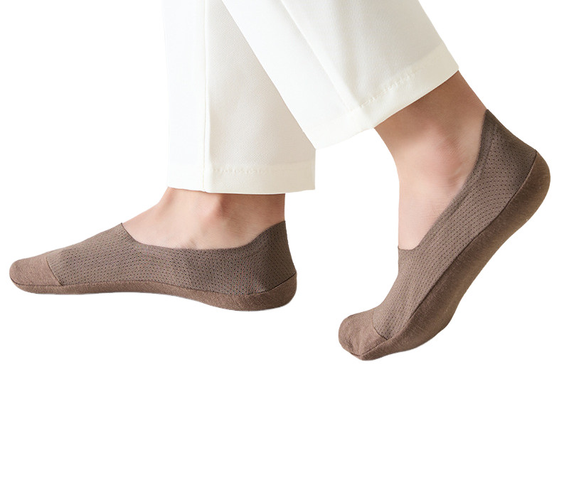 5 Pairs Men Summer Breathable Boat Socks Non Slip No Show Invisible Thin Socks