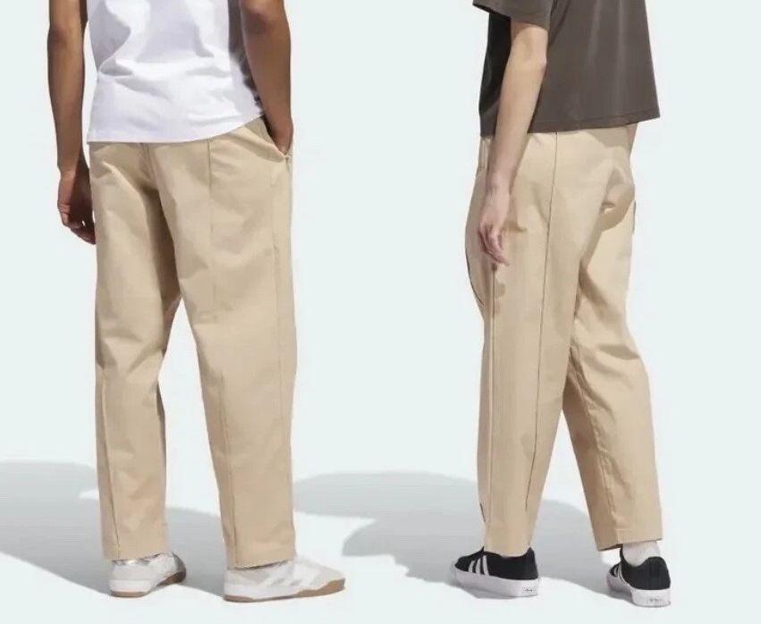 NWT ADIDAS Originals Gender Neutral Beige Pintuck Pants Size M Unisex IJ0988