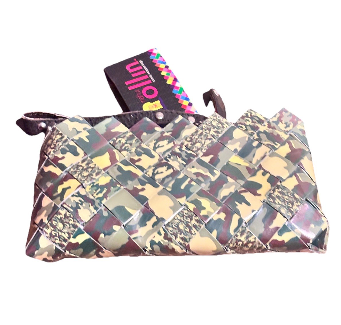 Nahui Ollin Candy Wrapper Clutch Camo Camouflage Wristlet Bag