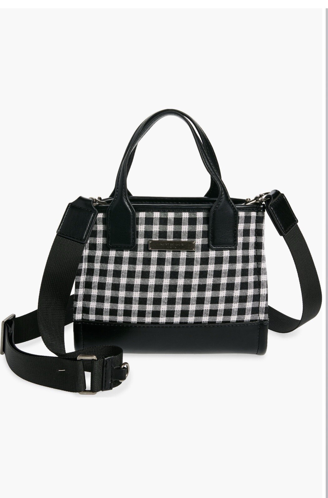 Kurt Geiger London XS Surrey Tote Bag Handbag w/ Strap Black White Charcoal