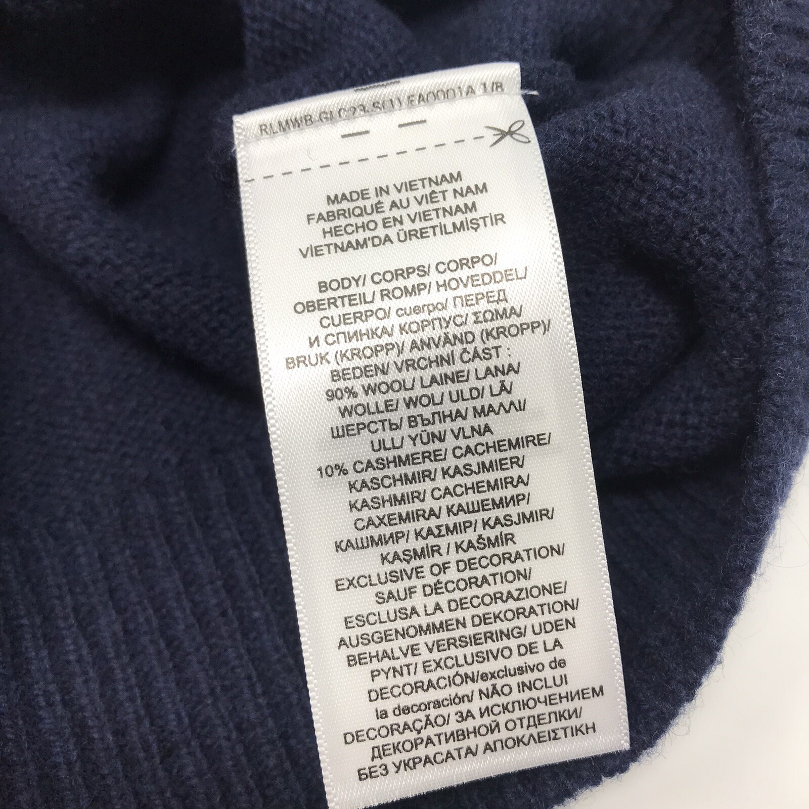 Polo Ralph Lauren Boys Navy Sweater Size SMALL (8) 90% Wool 10% Cashmere