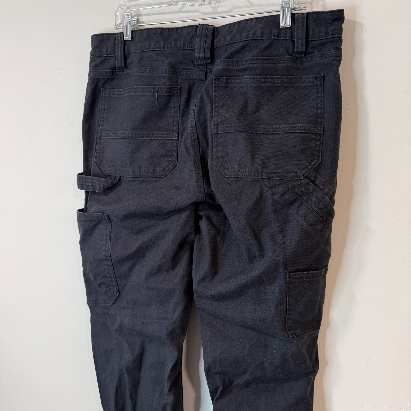 Engelbert Strauss Mens Work Pants 38×32 Black Excellent Cargo Hammer Loop