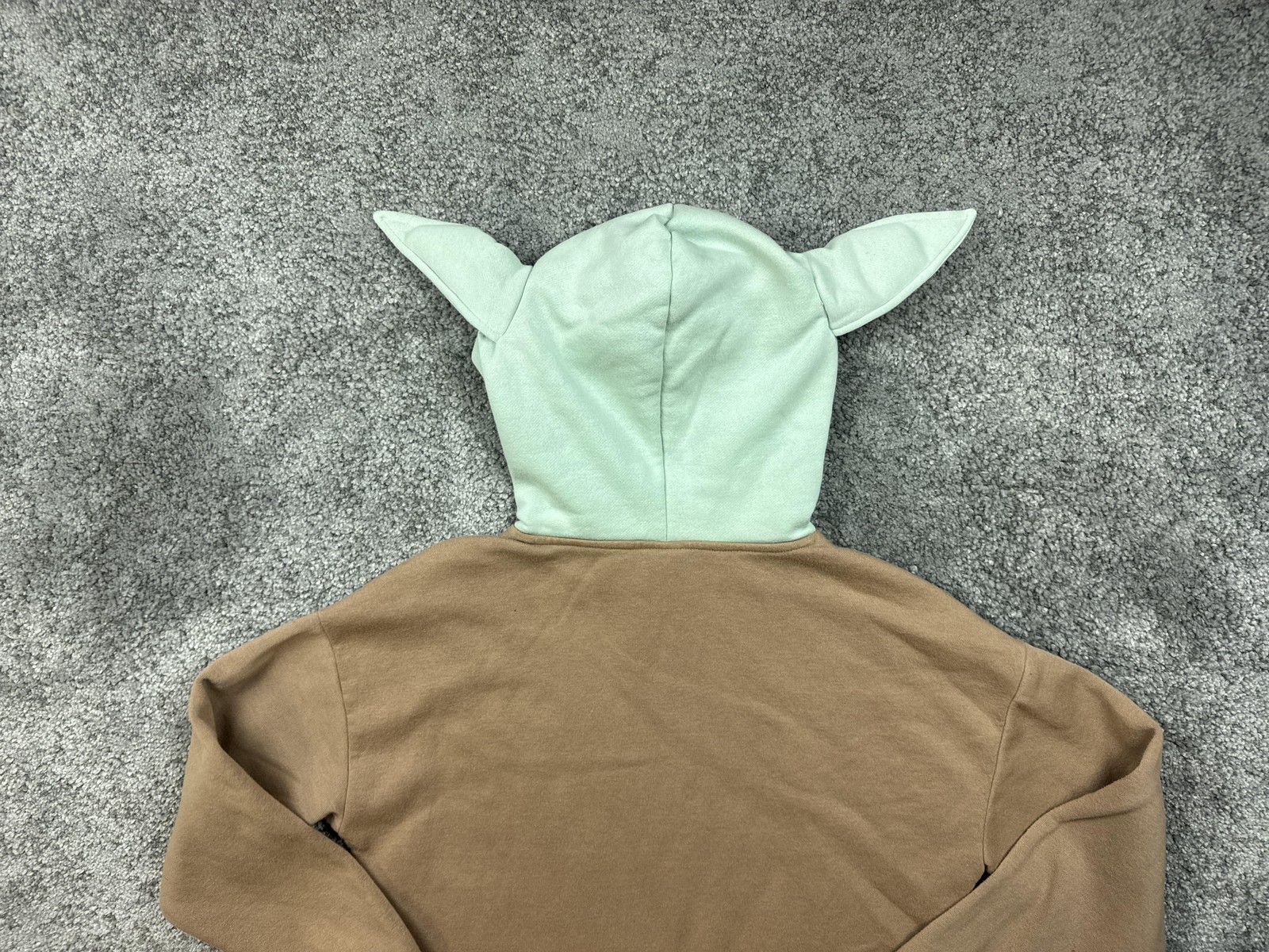 Star Wars Grogu Baby Yoda Hoodie Womens Small Tan Green Ears Her Universe