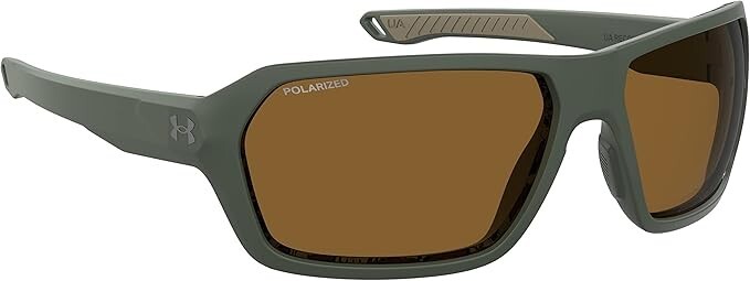 New Under Armour Polarized Men’s Sunglasses RECON 0DLD/6A Matte Green Brown 64mm