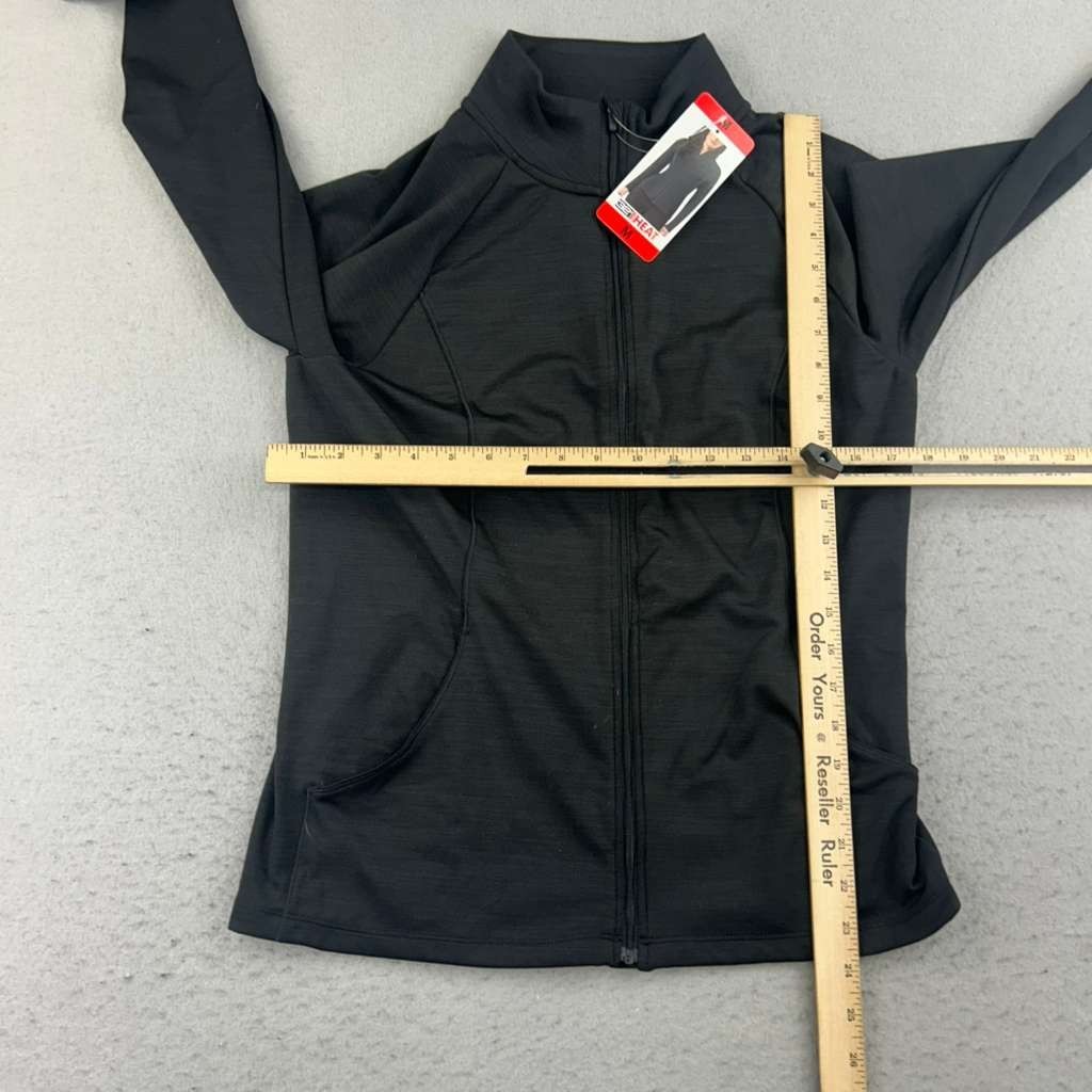 32 Degree Heat Jacket Womens Medium Black Full Zip Mock Neck Lightweight NWT