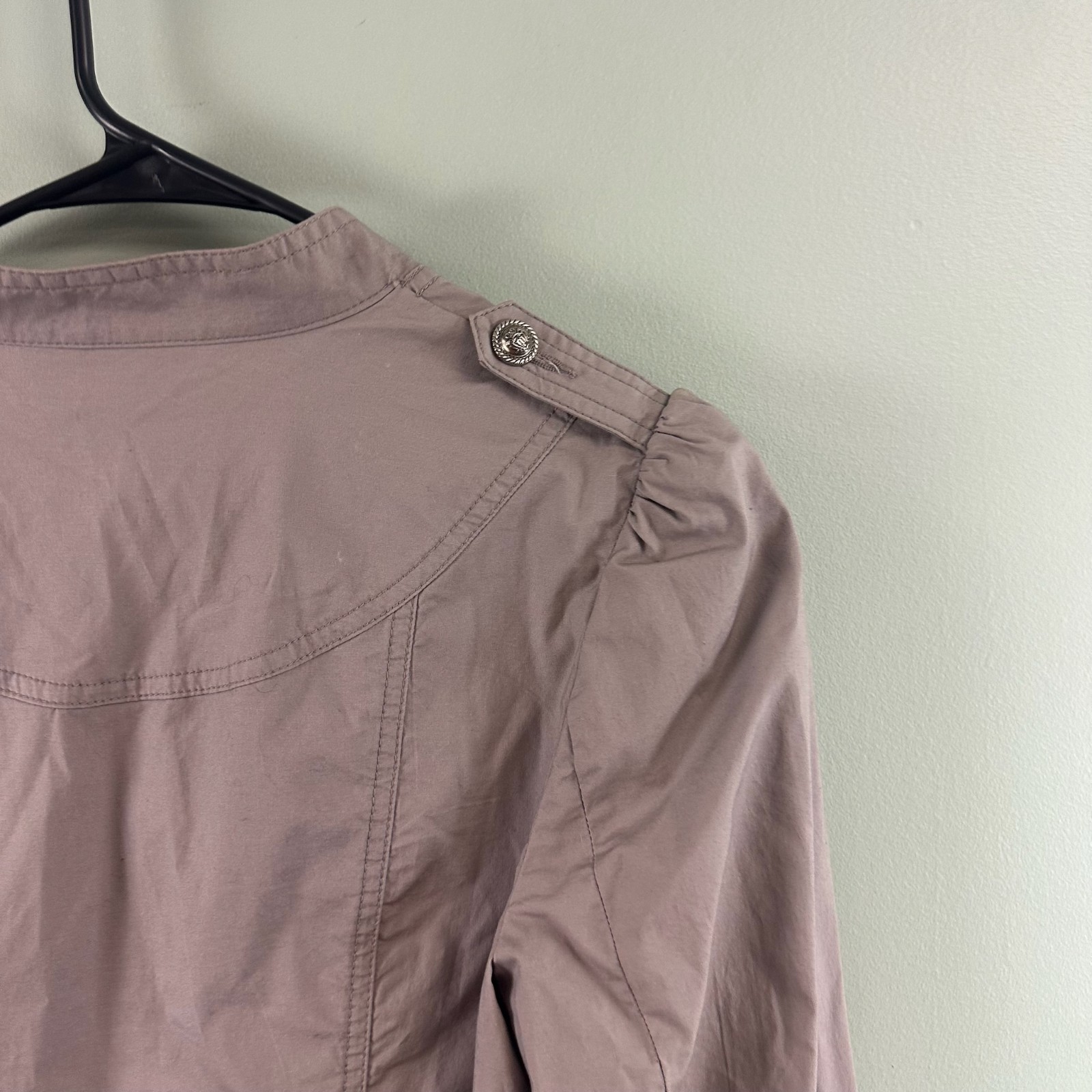 INC International Concepts Taupe Button Accent Safari Style Lightweight Jacket M