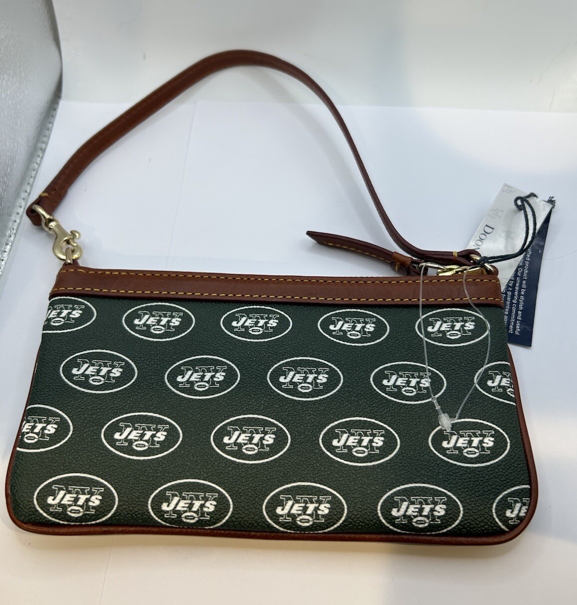 Dooney & Bourke NFL New York Jets Wristlet 7.75″W x .75″H x 4.5″D