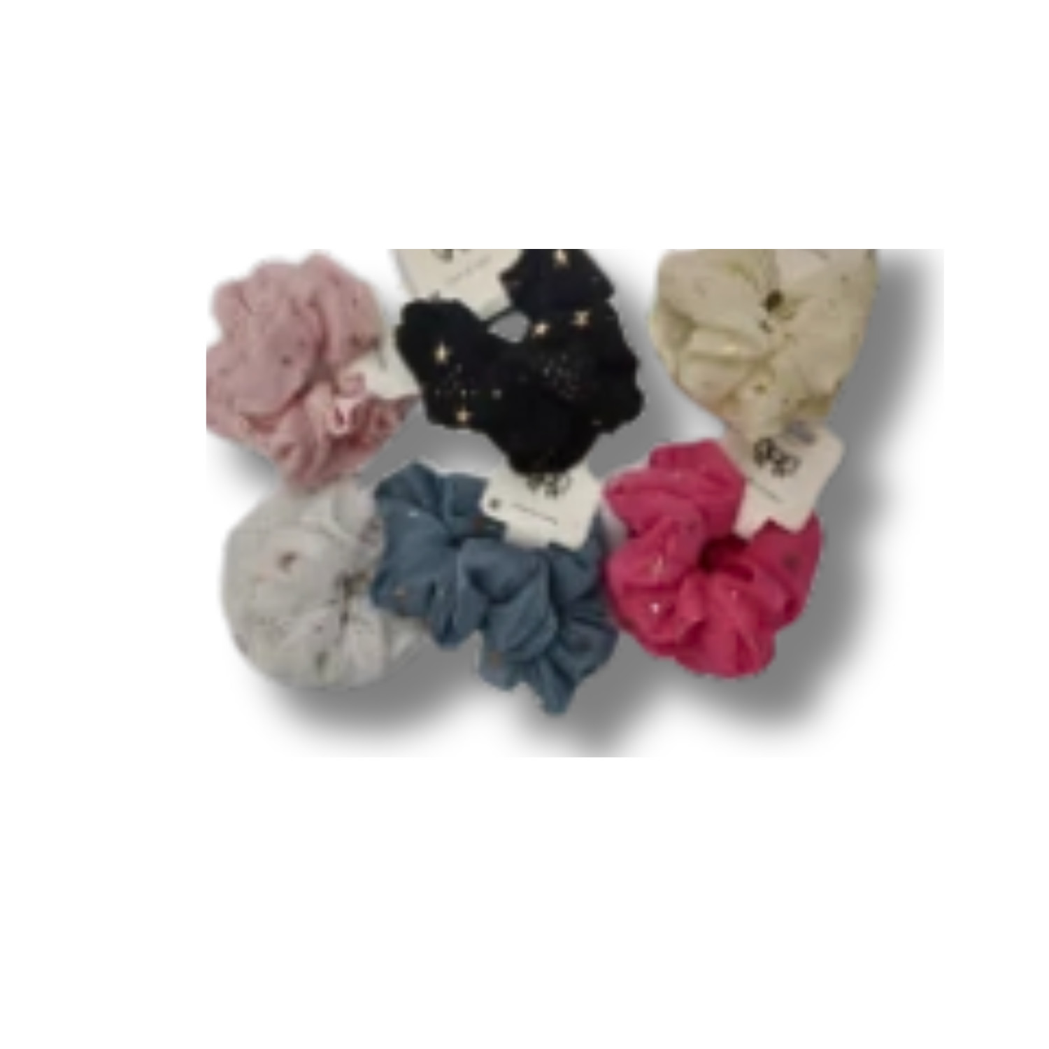 Pentagram Hot Drill Bit Hair Rings – Pink, Blue, Black, White, Beige