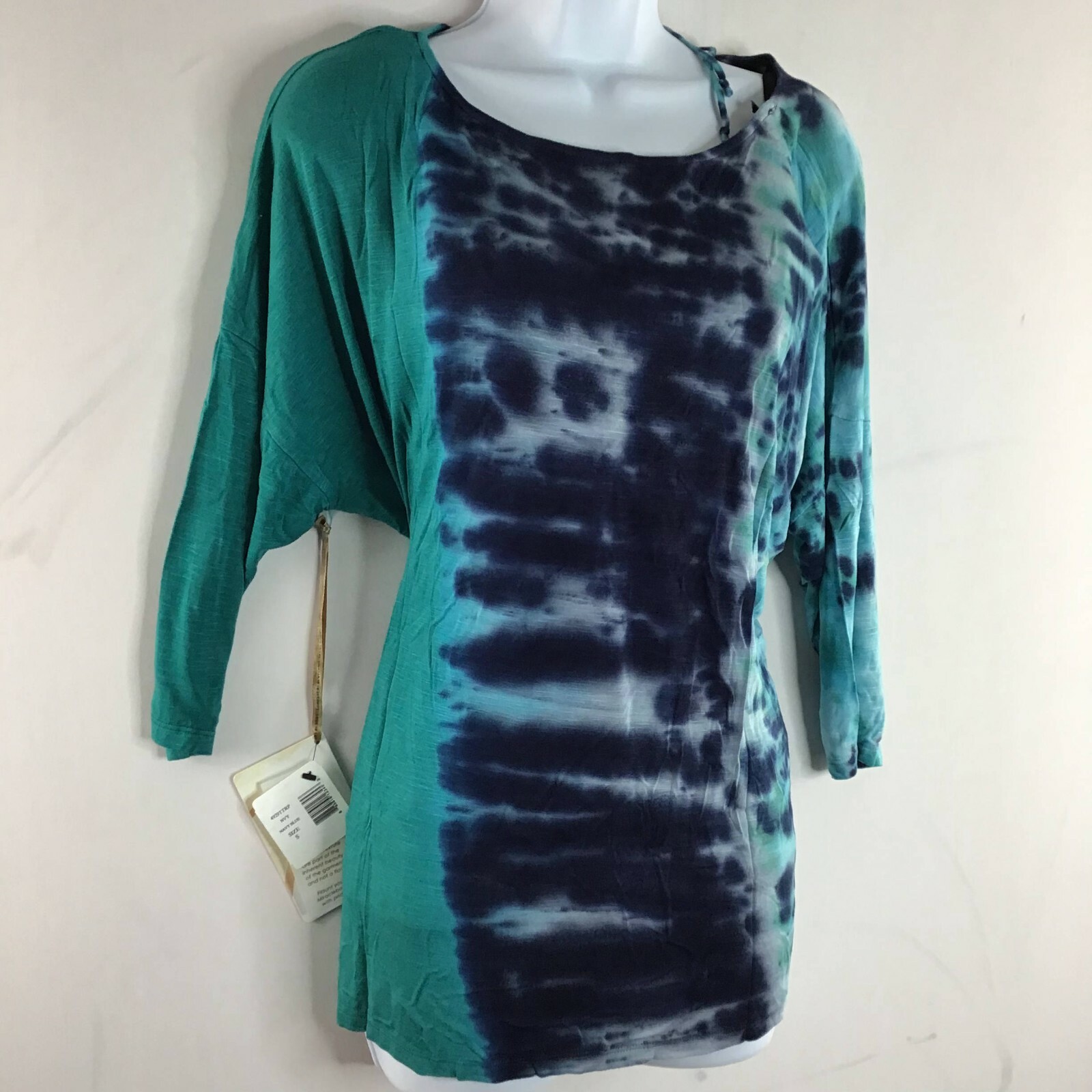 Miracle Body Women’s 2 Piece Set Top Navy Blue Tie Dye Style 4929TTRP Size Small