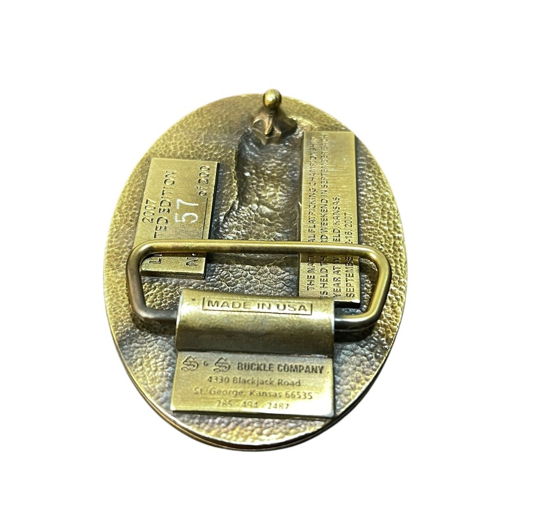 Walnut Valley Festival Winfield Kansas 2007 Brass Belt Buckle Limited Edition