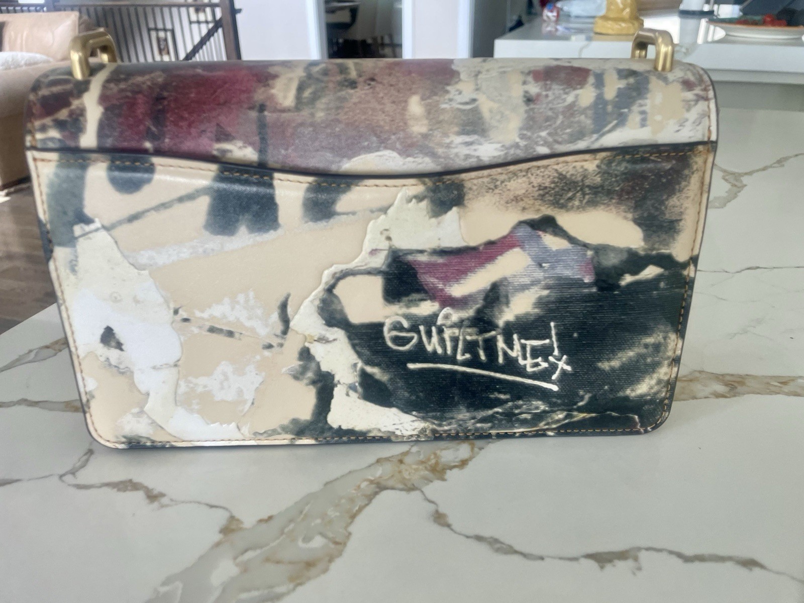 Coach X Mint & Serf Bandit Shoulder Bag Glovetanned Leather Ivory multi Graffiti