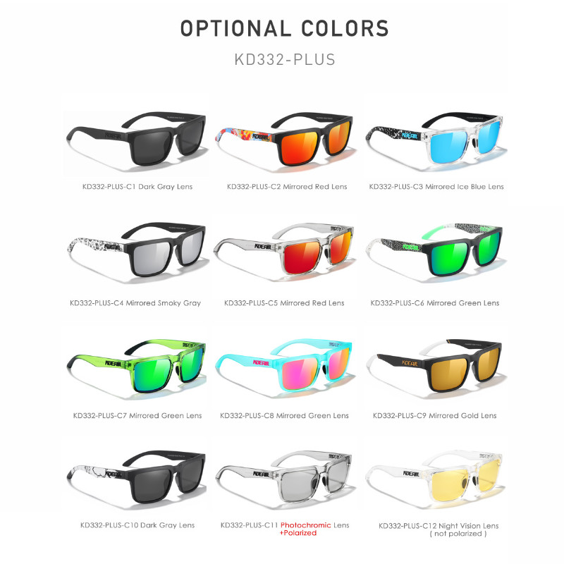 KDEAM Men XXL Oversize Polarized Square Sunglasses Driving Fishing Sport Eyewear