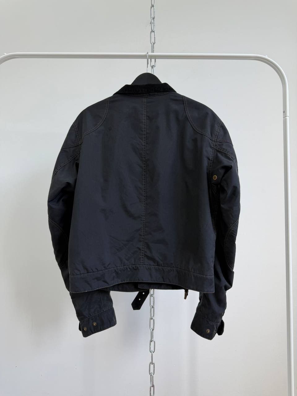 Belstaff Racemaster Gold Label Mens Nylon Biker Jacket Black Size M Made in Ital