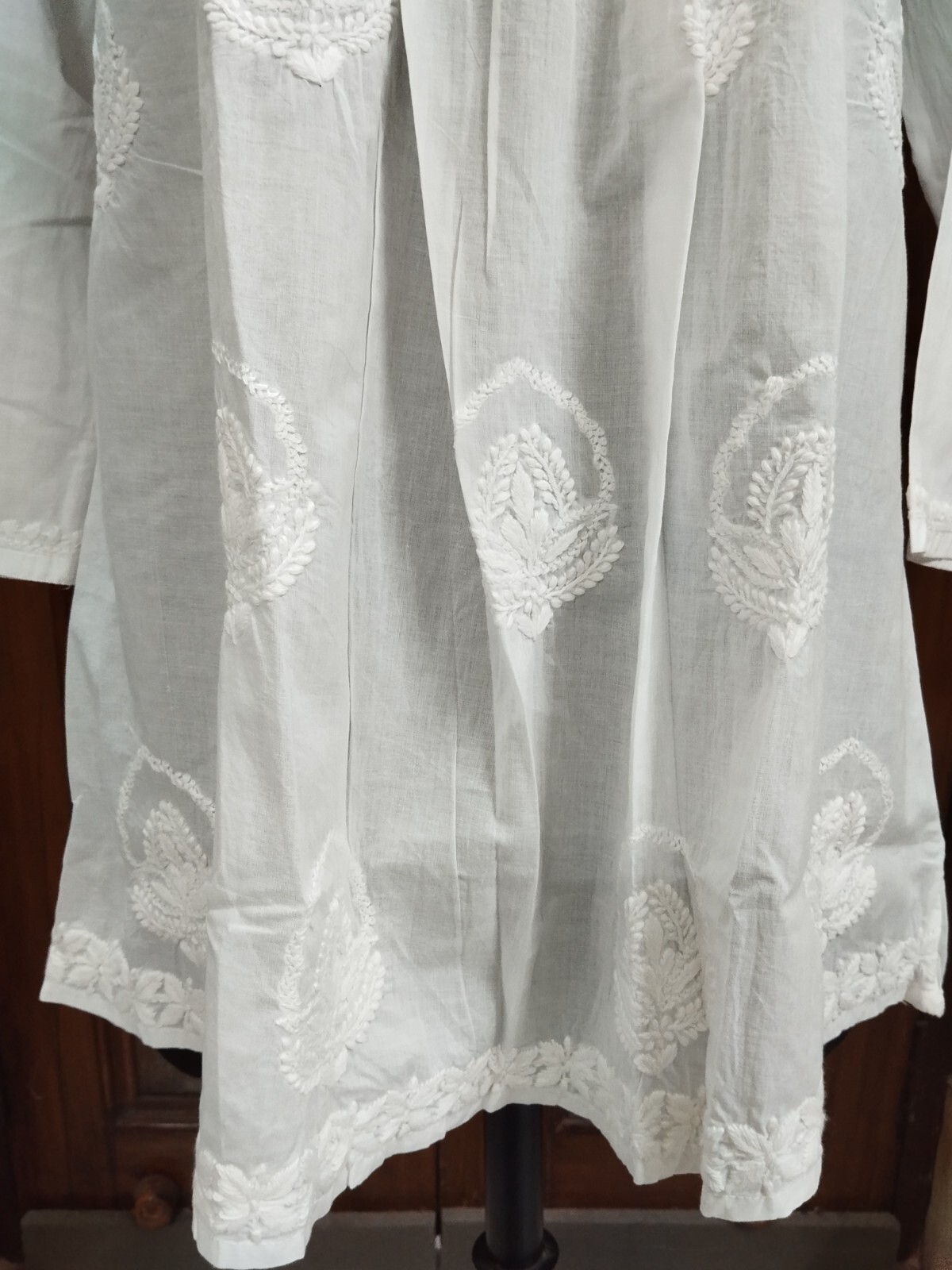 DESIGNER S M L XL 2XL ETHNIC HANDMADE 100% COTTON TOP KURTI CHIKAN EMBROIDERY