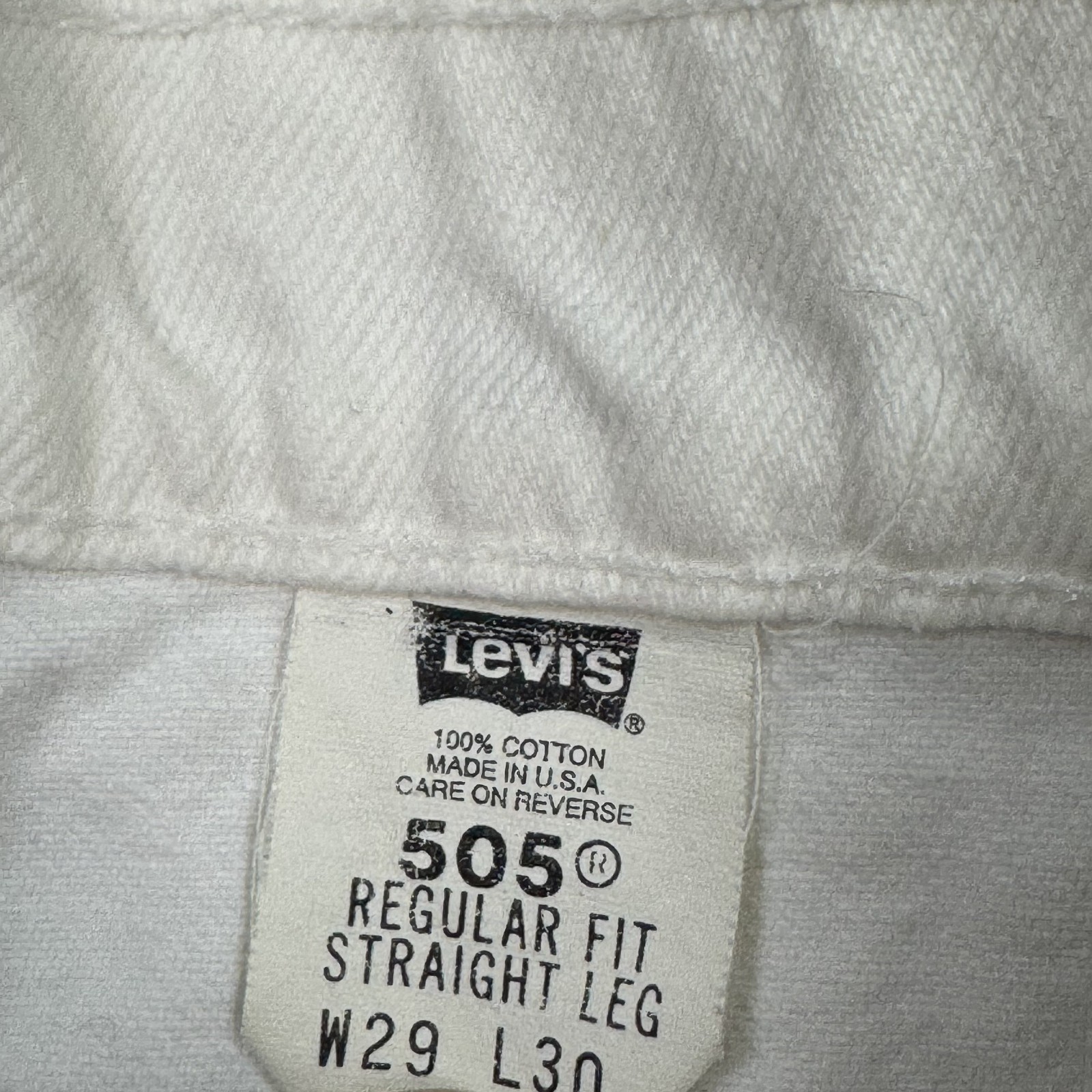 Vintage Levis Jeans Mens 29×30 White 90s Orange Tab Made USA Denim Pants Painter