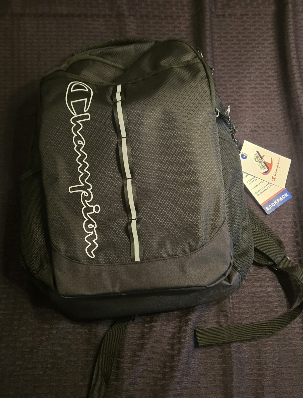 NWT Champion Black Laptop Backpack Fits 17″ Laptop School Travel Book Bag New