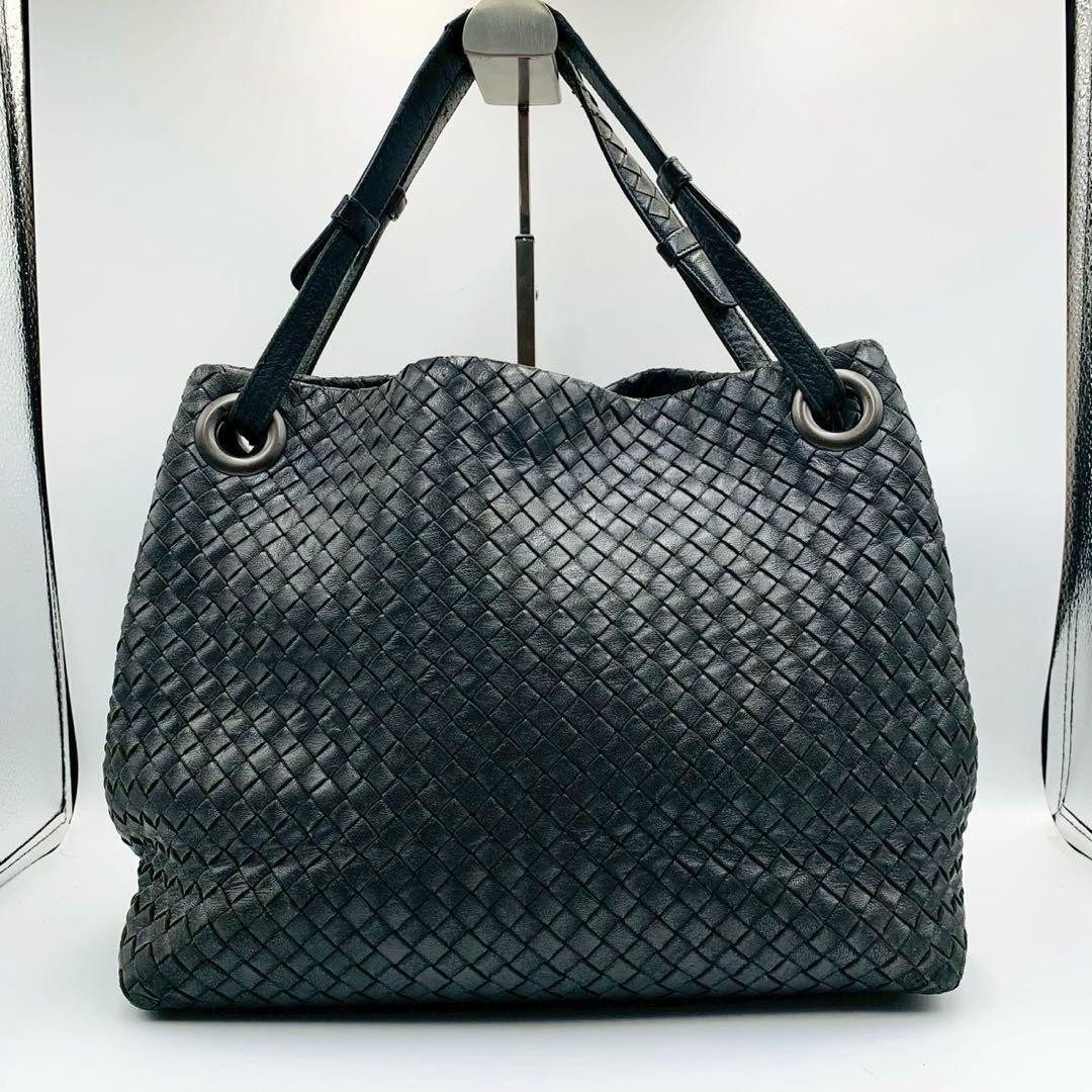 Authentic Bottega Veneta tote hobo Garda Large Intrecciato Genuine Leather Black