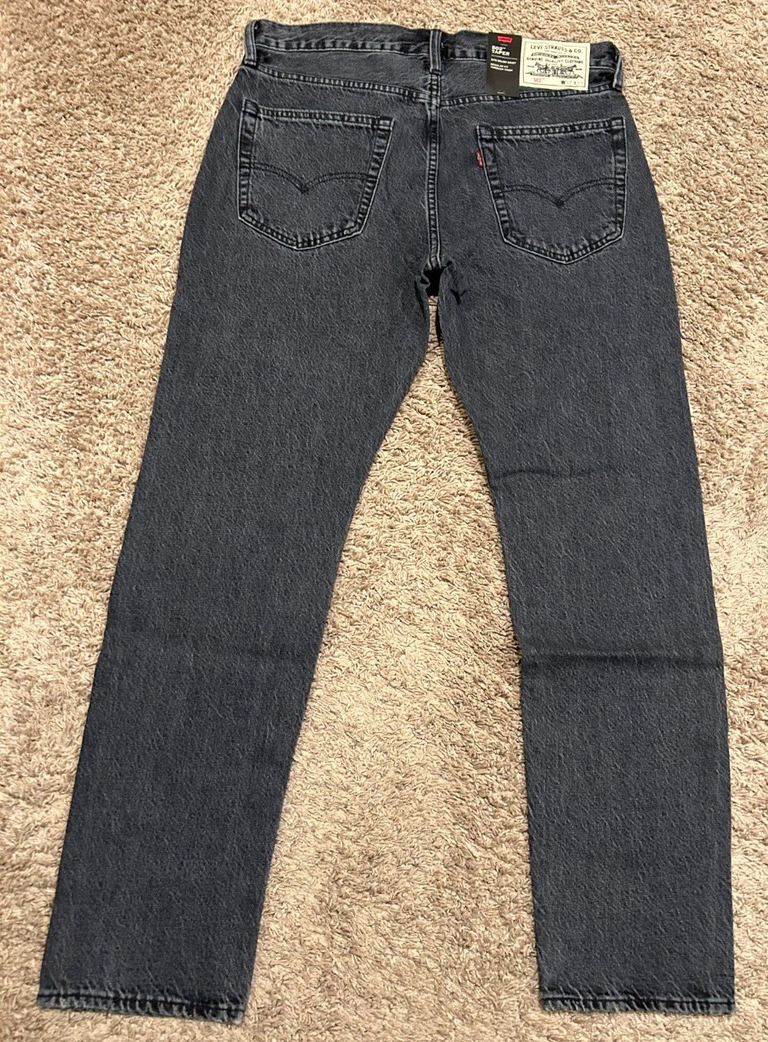 LEVI’S PREMIUM WELLTHREAD 502 TAPER JEANS FADED BLACK SIZE 32X32 NWT RT$128 0005