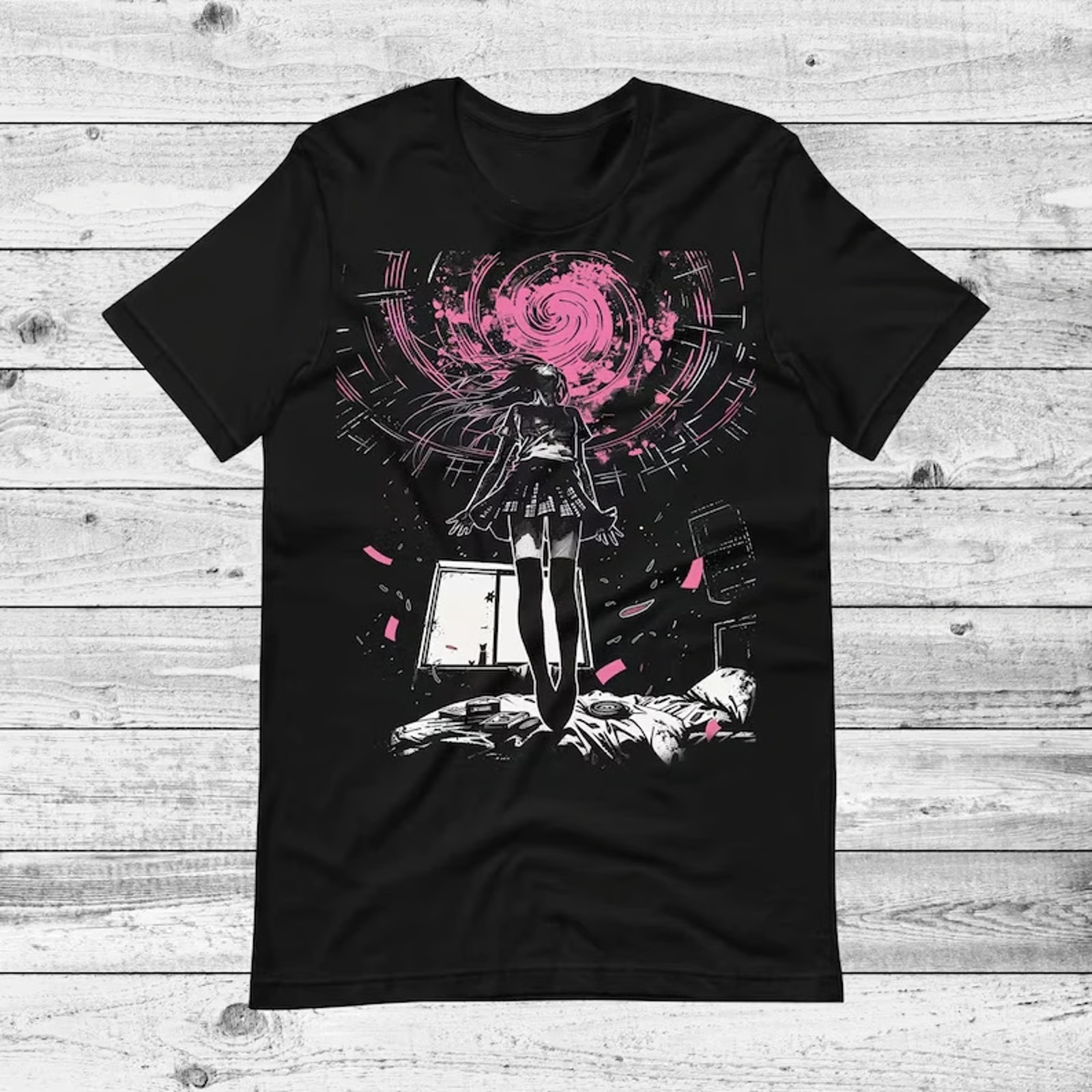 Trippy Horror Dark Art Graphic Tee Weirdcore Grunge Aesthetic Unisex Cotton T-Sh