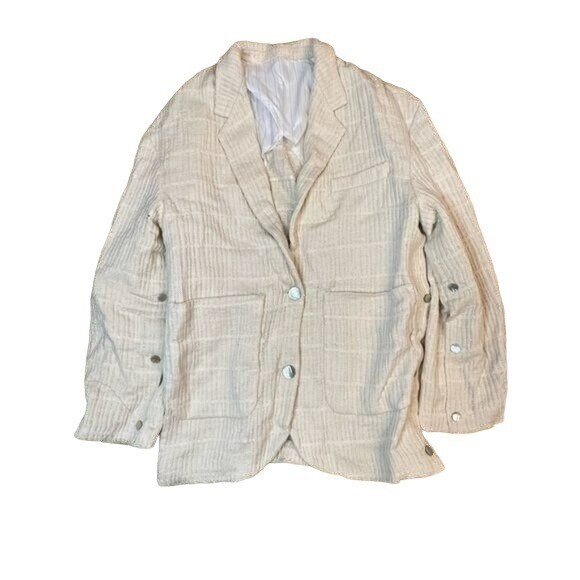Federico Cina Blazer Openable Jacket in Natural