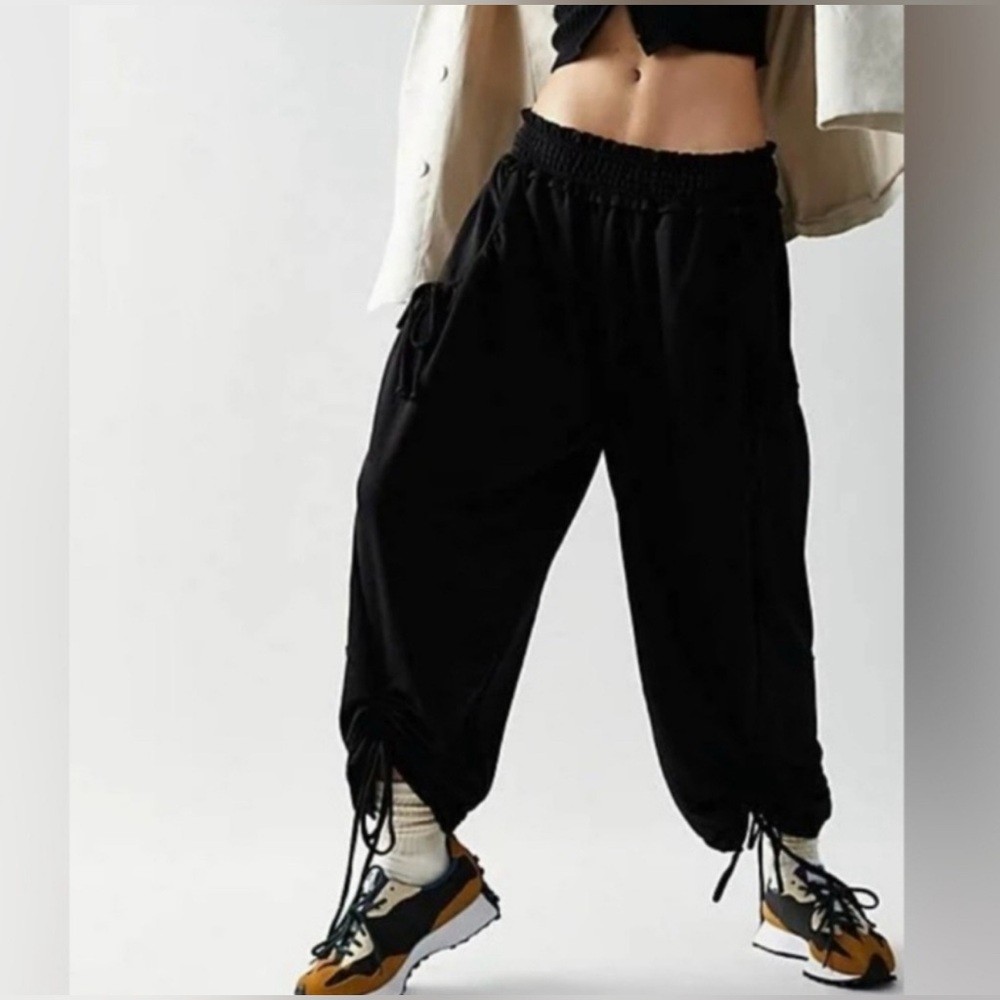 Free People Black Wide Leg Pants BLACK