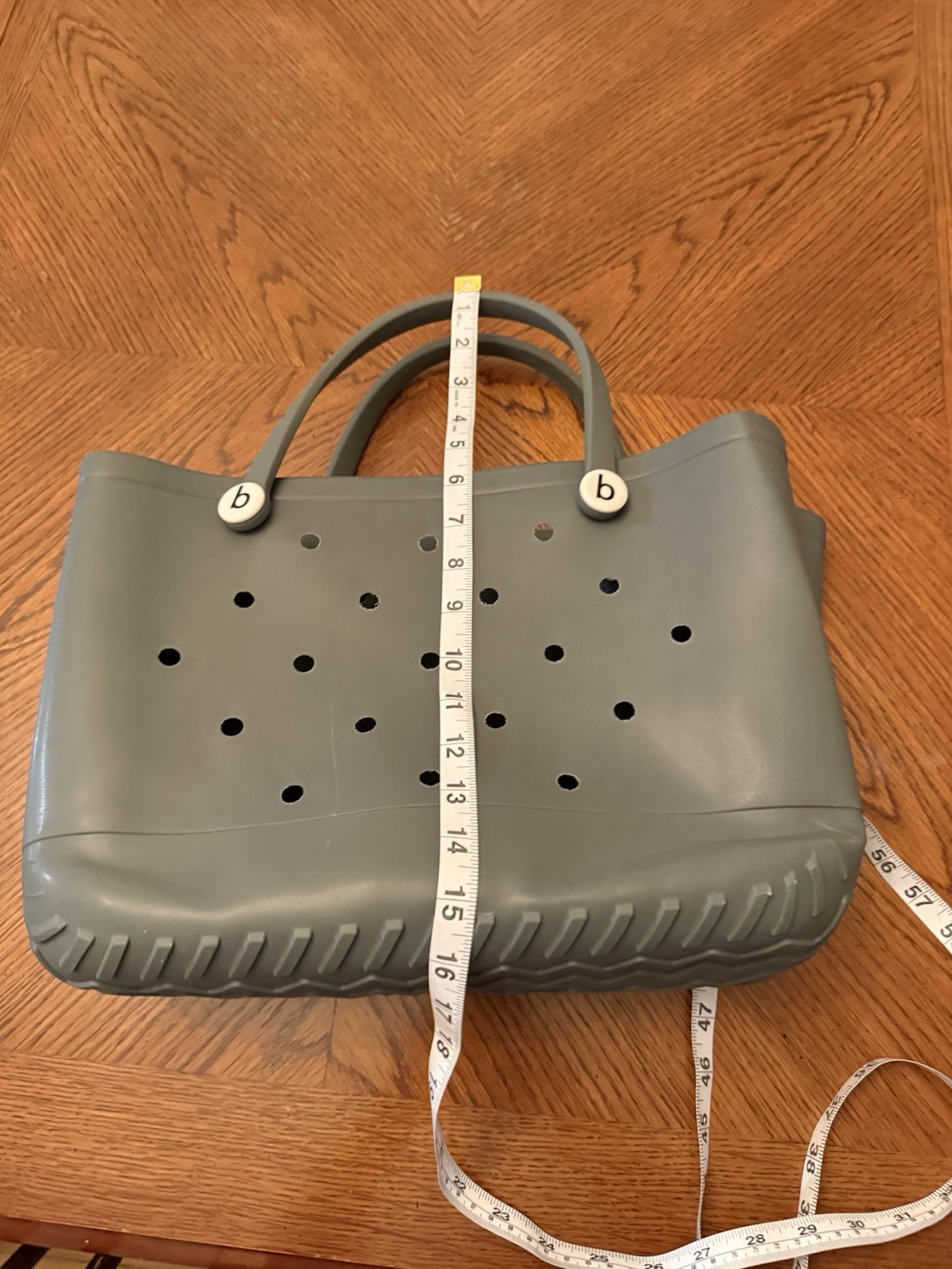 Authentic Small Bogg Bag Gray Waterproof Washable EVA Beach Pool Tote