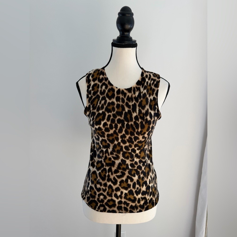 🐆 J.Crew Leopard Print Sweater Tank | Size Small 🖤🤎