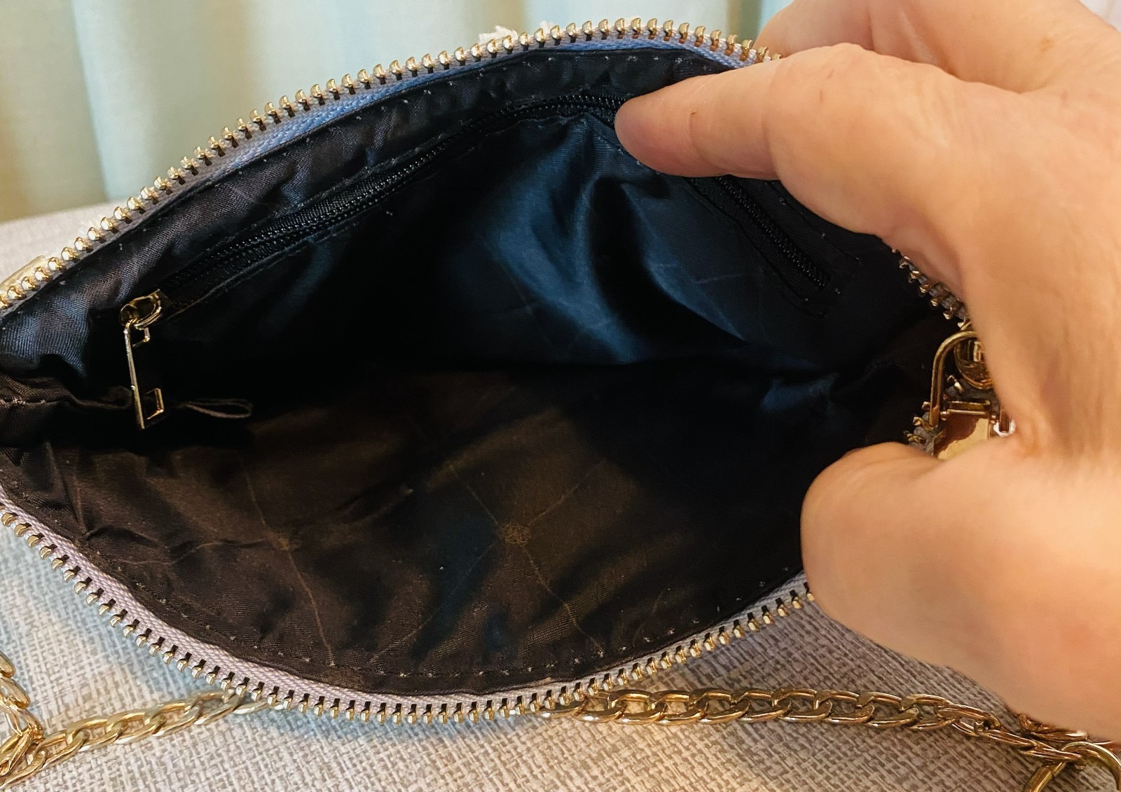 Super Cute Studded Clutch Purse – Denim with Bling!