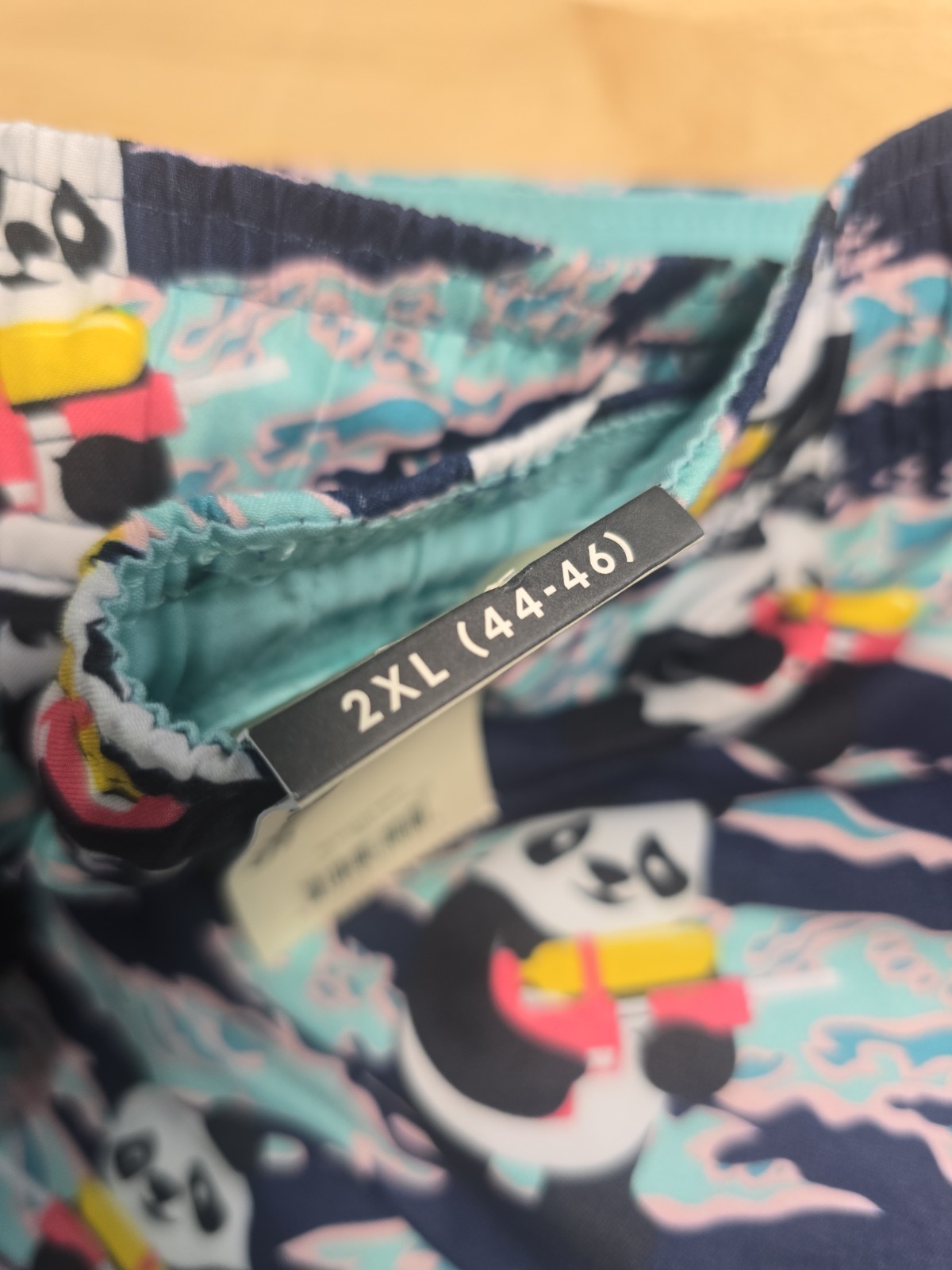No Boundaries Men’s Elastic Waist Swim Trunks 6″ Inseam Multicolor 2XL (44-46)
