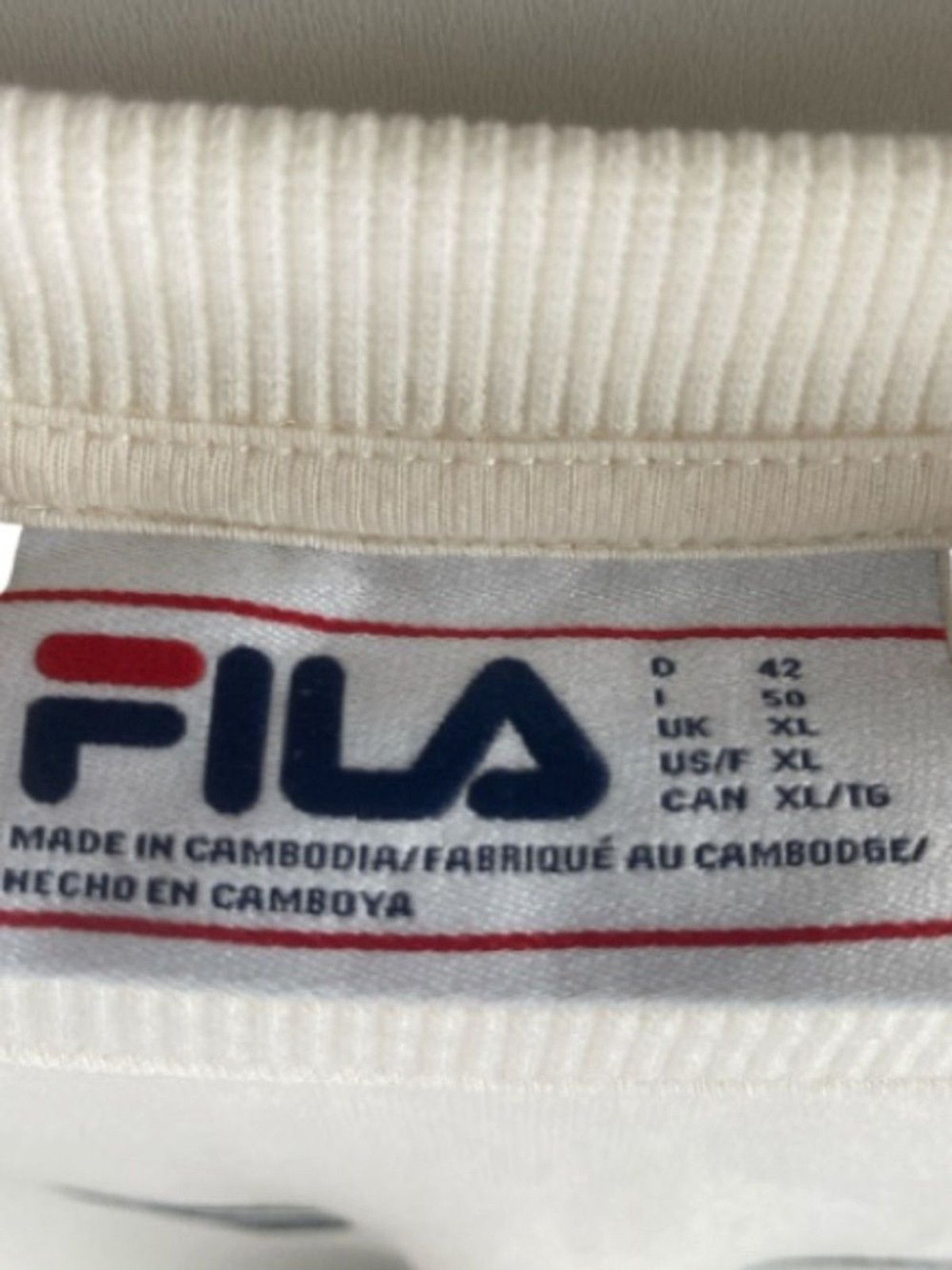 FILA Cream Logo Crewneck Sweatshirt / XL