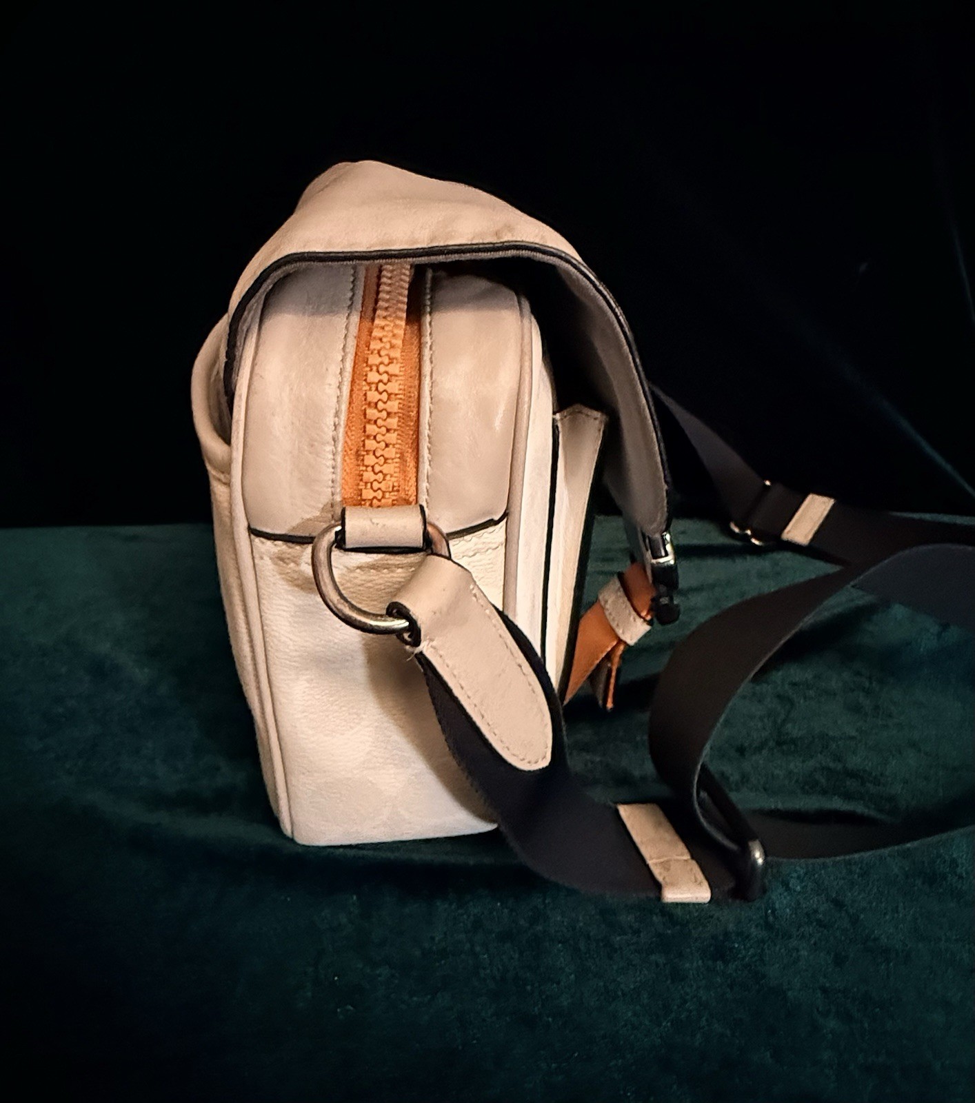 Authentic Coach Track Logo Crossbody Bag – Detachable Strap Black/Silver