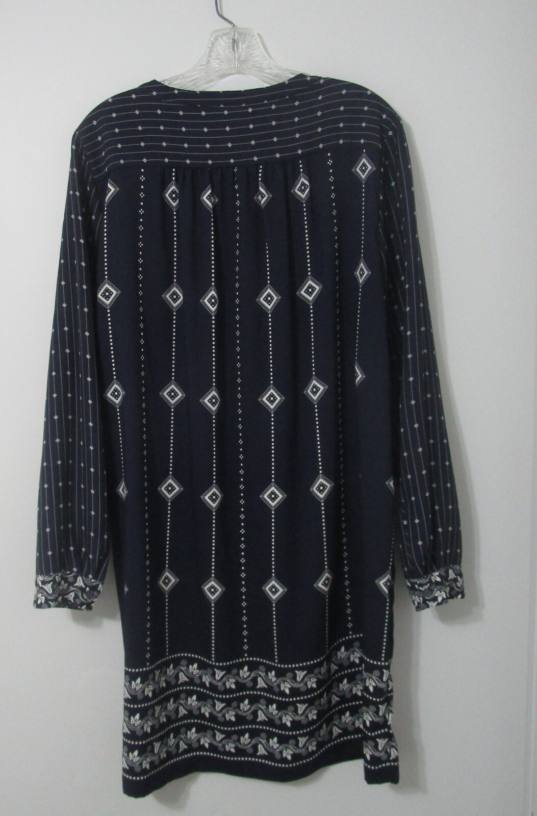 LOFT Dress Tunic Navy Blue Geometric Print No size L? Bust 40-41