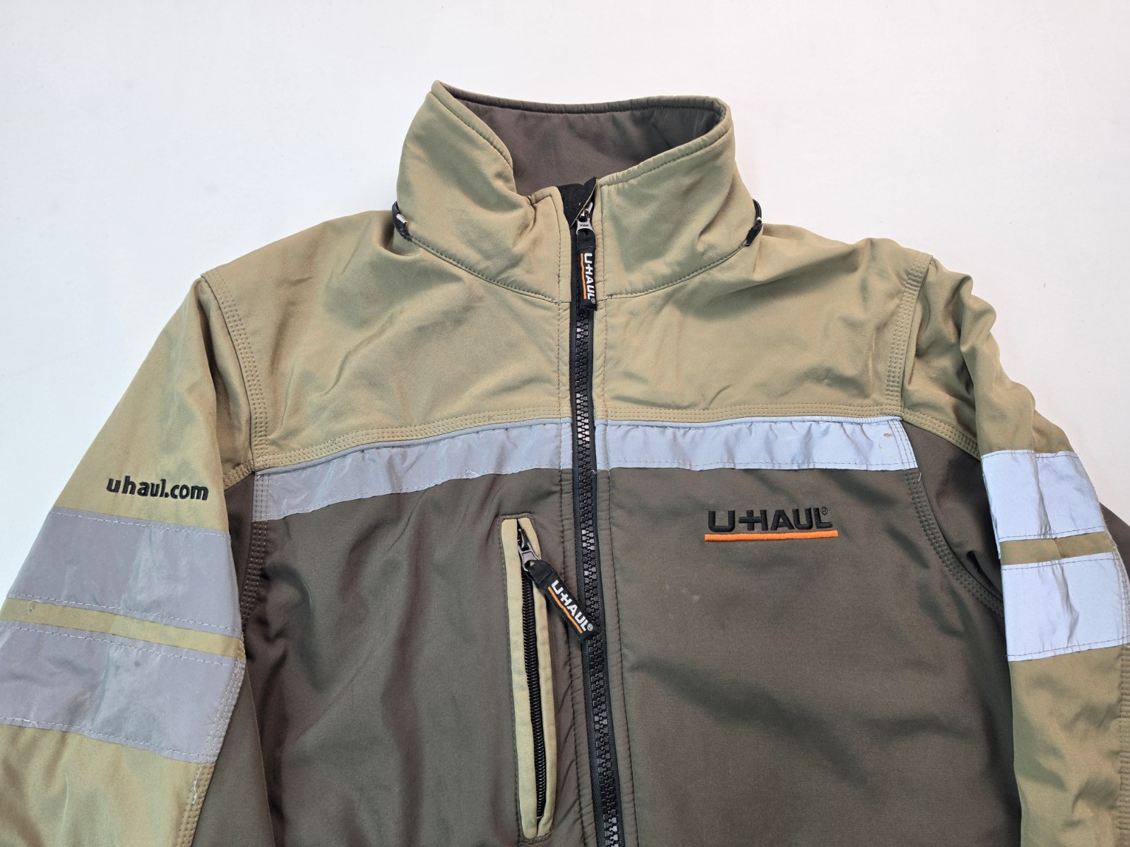 U Haul Reflective Fleece Lined Softshell Employee Work Jacket Mens Size Small S