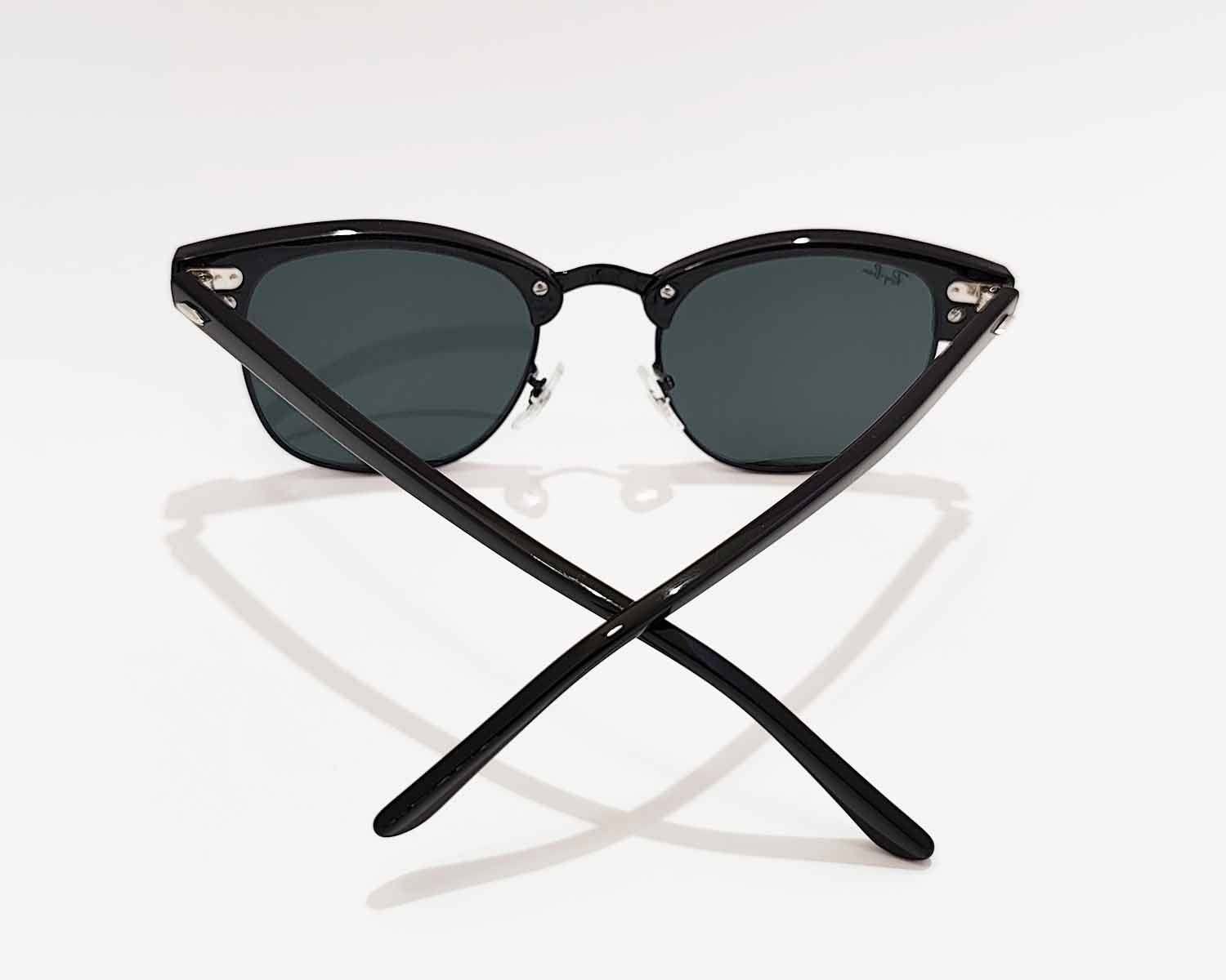 Ray-Ban Sunglasses RB3016 Clubmaster Marble Black Frame Dark Grey Lenses 51mm